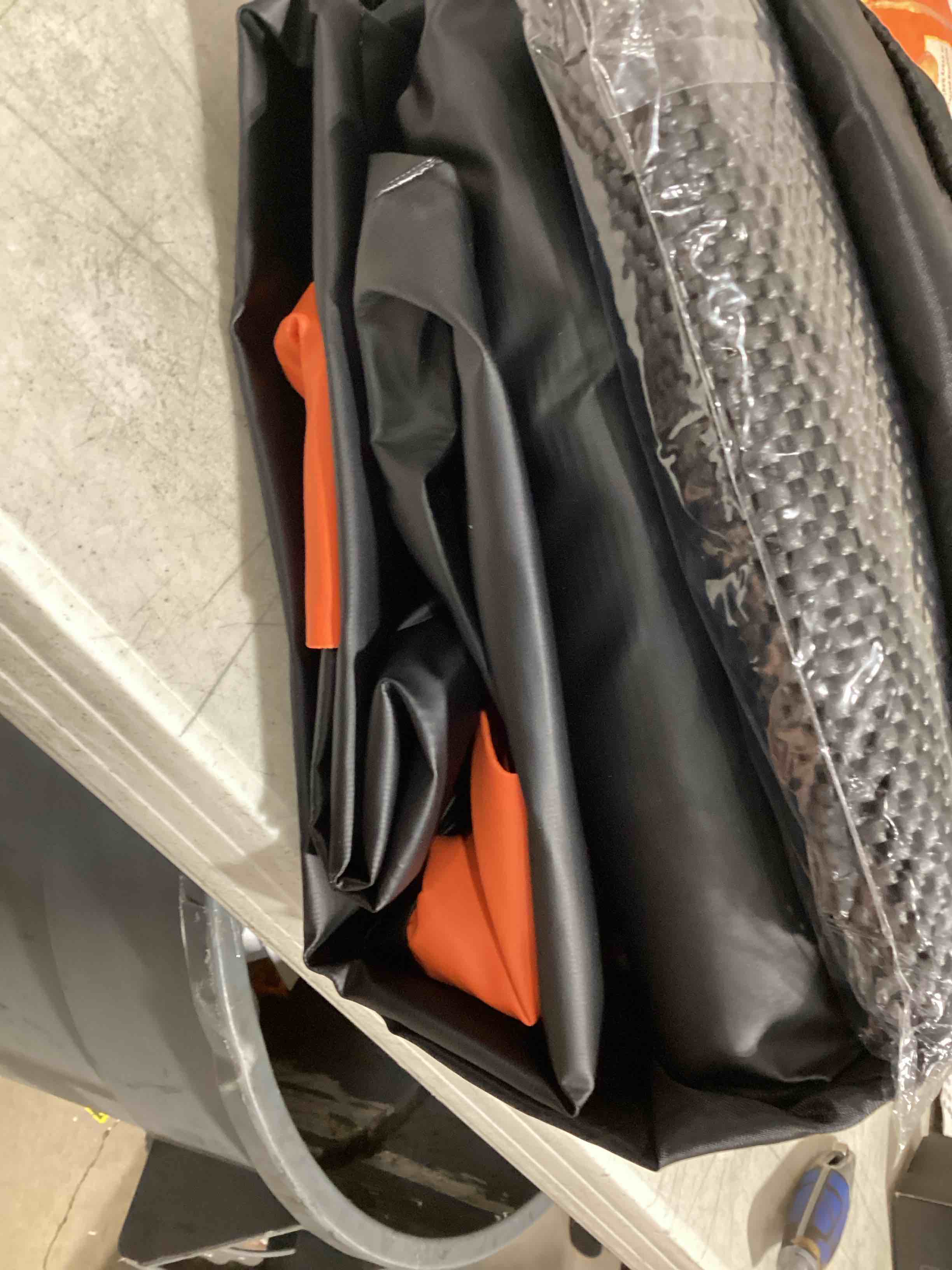 Condition photo showing New/Like New for fivklemnz car rooftop cargo carrier roof bag waterproof for all top of vehicle with/without rack includes topper anti-slip mat + reinforced straps + 6 door hooks + luggage lock without rack 15 cubic feet
