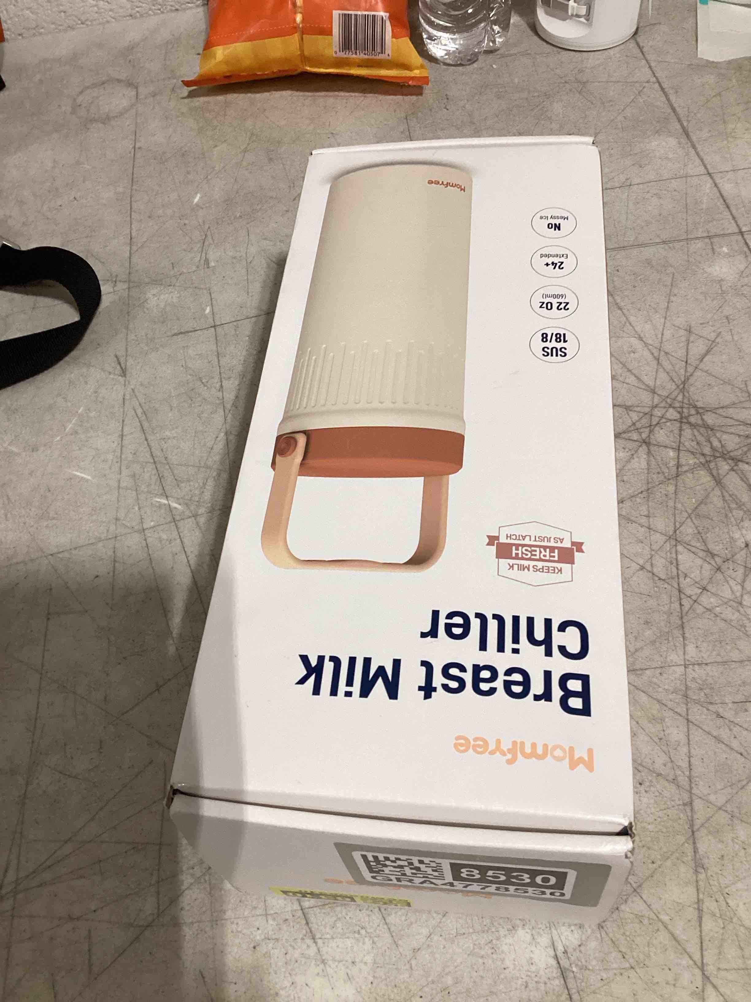 Condition photo showing New/Like New for 22oz portable breast milk cooler for breastmilk storage, liquid gold saver 360° cooling keeps milk fresh for 24 hours, larger capacity breastmilk chiller with 2pcs bottles for outdoor mom brown