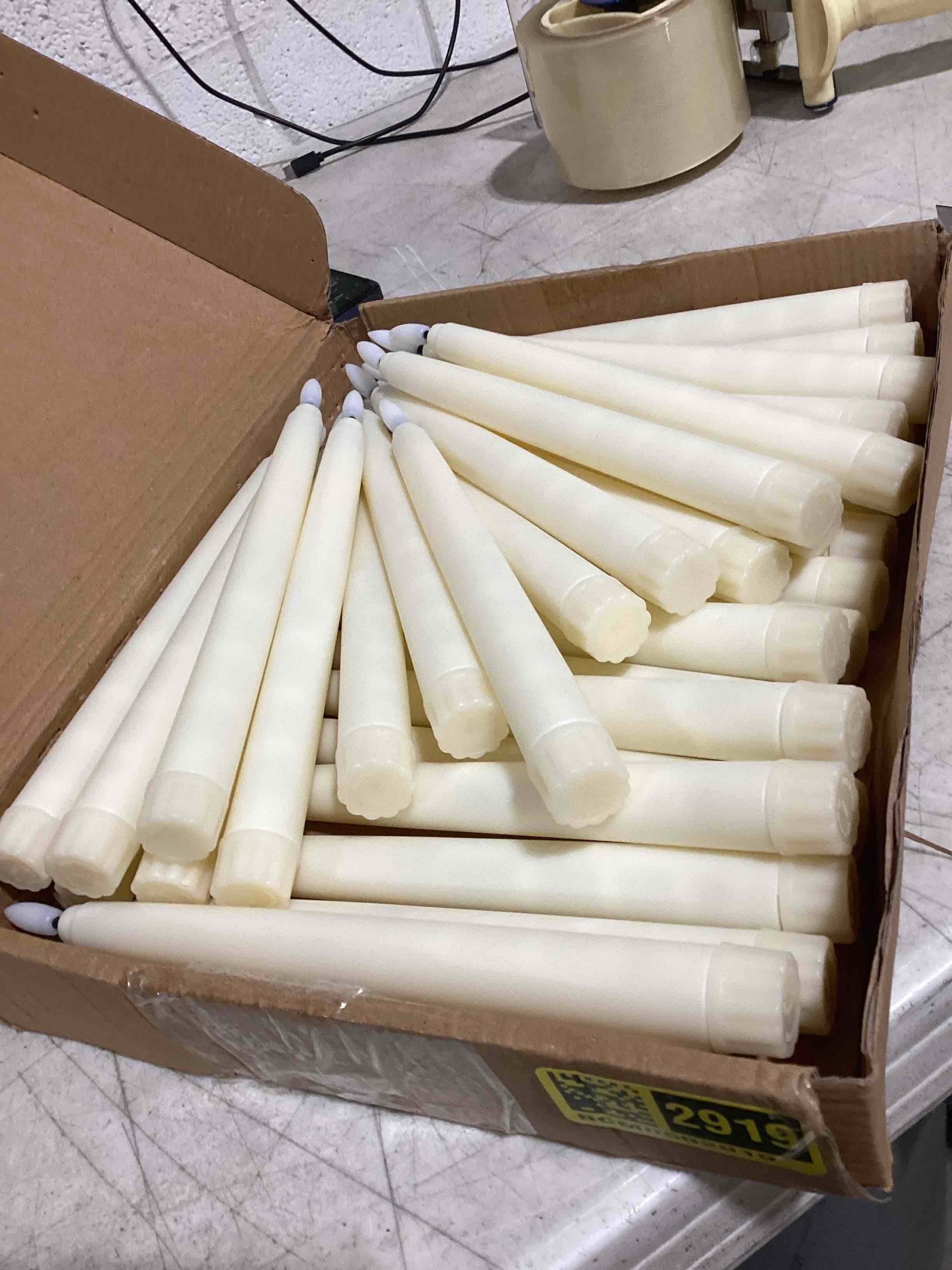 Condition photo showing Good Condition for baquler 36 pcs flameless taper candles led taper candles flickering bulk ivory led candlestick for easter wedding church halloween christmas party decor table centerpiece, 8.5 in, no batteries