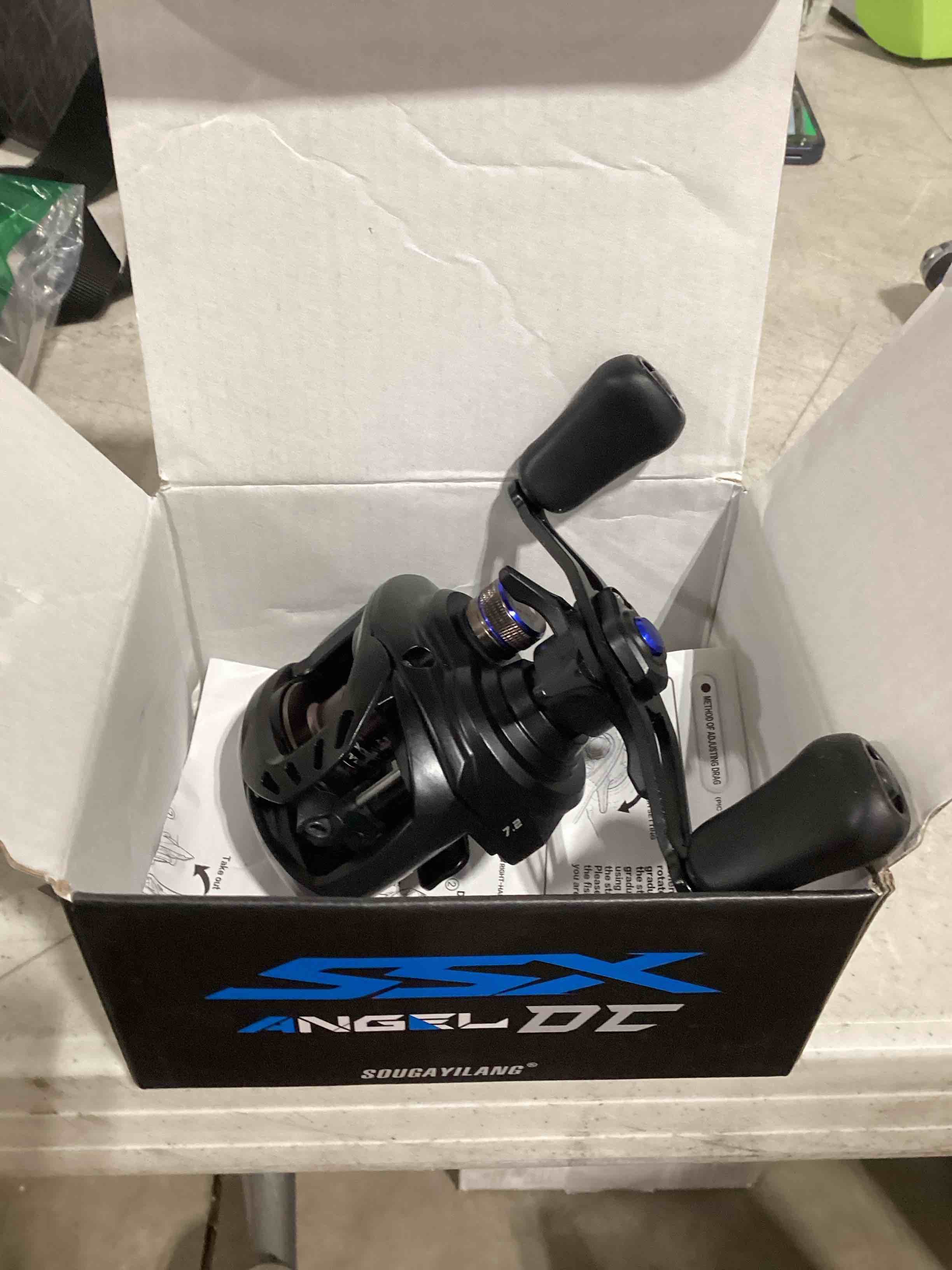 Condition photo showing Good Condition for sougayilang baitcasting reel with digital anti-backlash control - smart computer braking system, 7.2:1 gear ratio, 18.5lb max drag-easy casting baitcaster for beginners & bass anglers black left hand