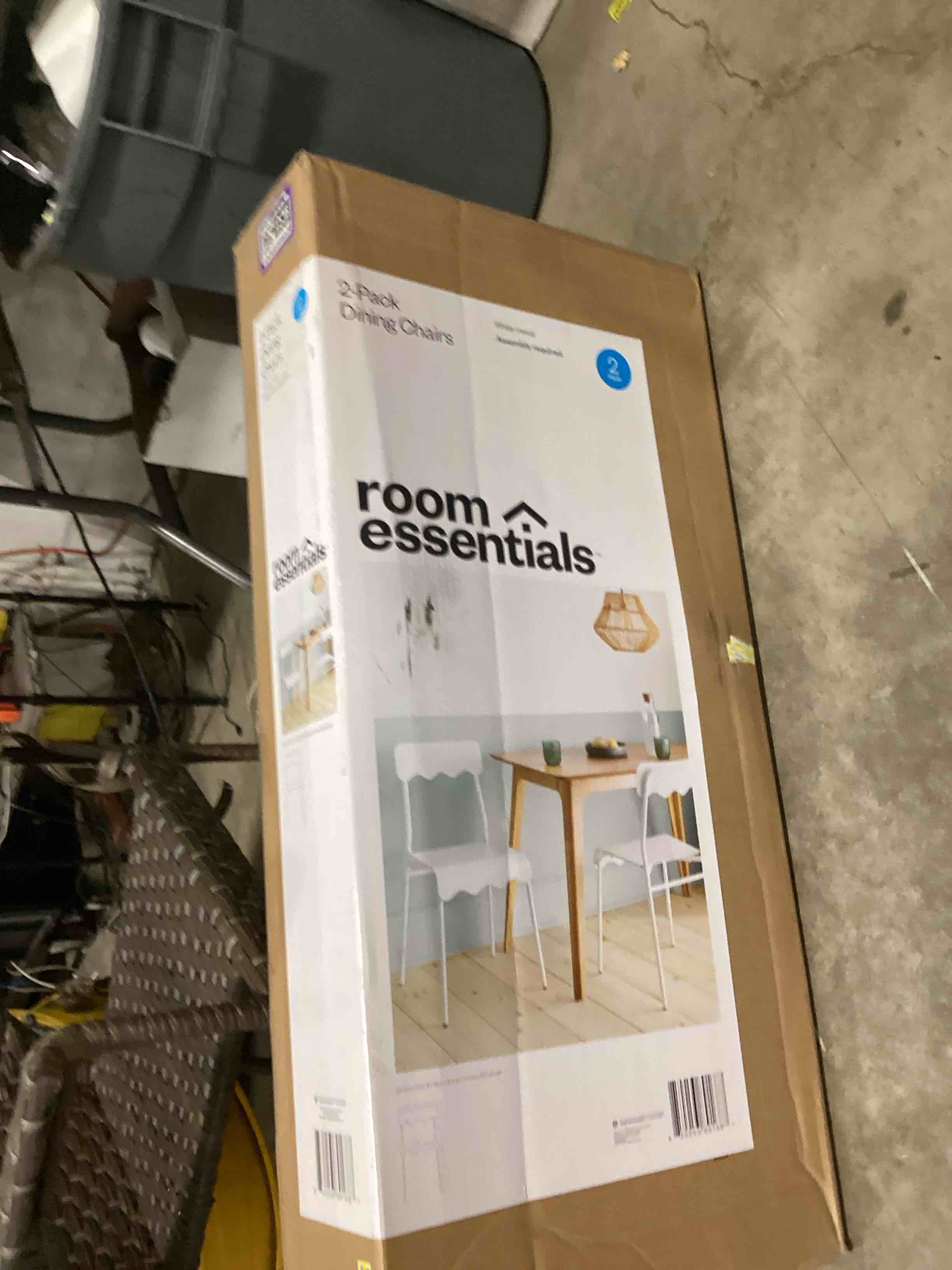 Condition photo showing New/Like New for set of 2 wavy metal dining chair white - room essentials™