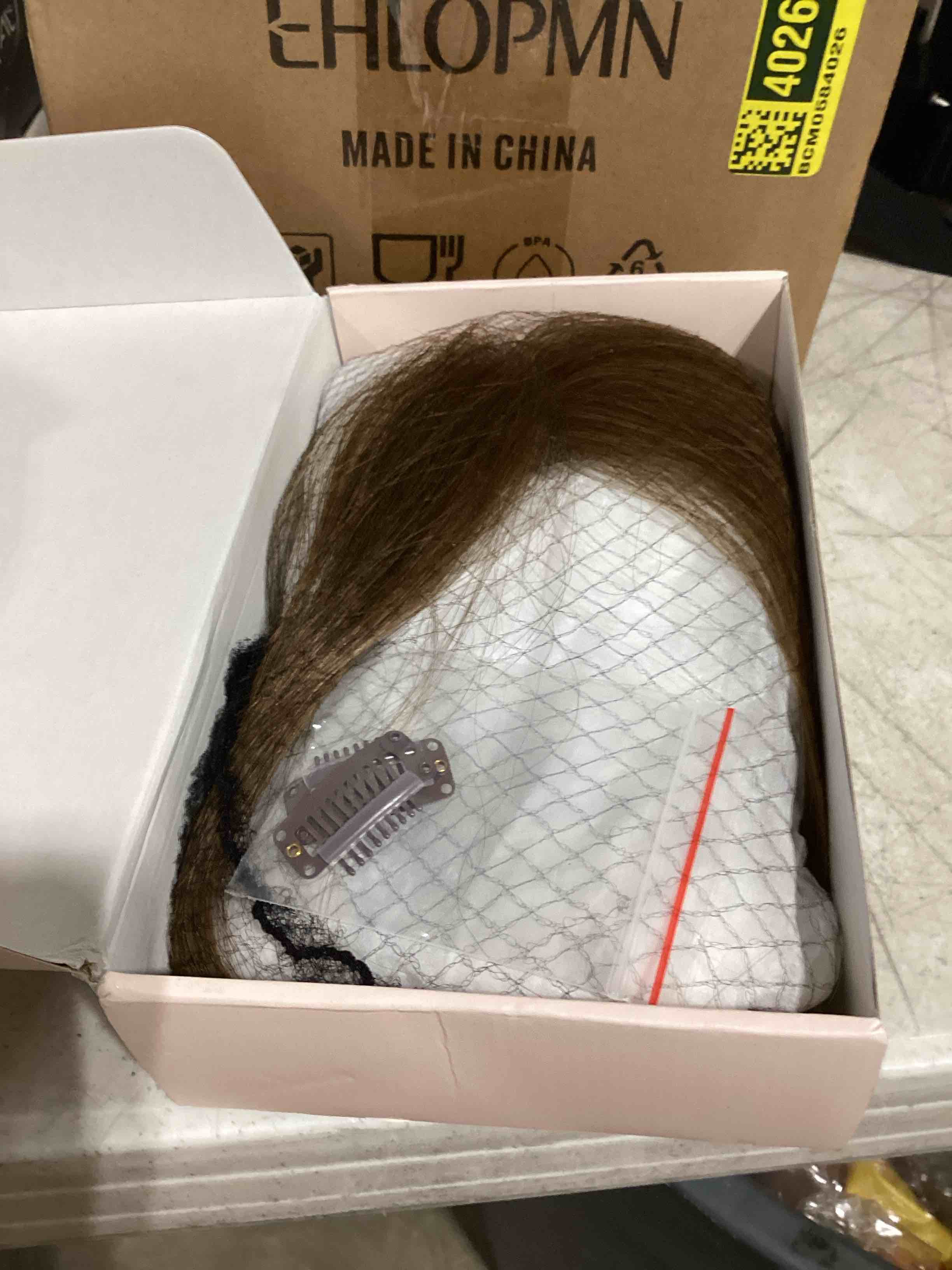 Condition photo showing Good Condition for 100% human hair topper with curtain bangs 11 inch toppers hair pieces for women 3.54"x4.92" hair hand-tied t-part light lace base breathable fluffy for daily wear (#04 medium brown) 9*12.5cm #b-04 medium brown