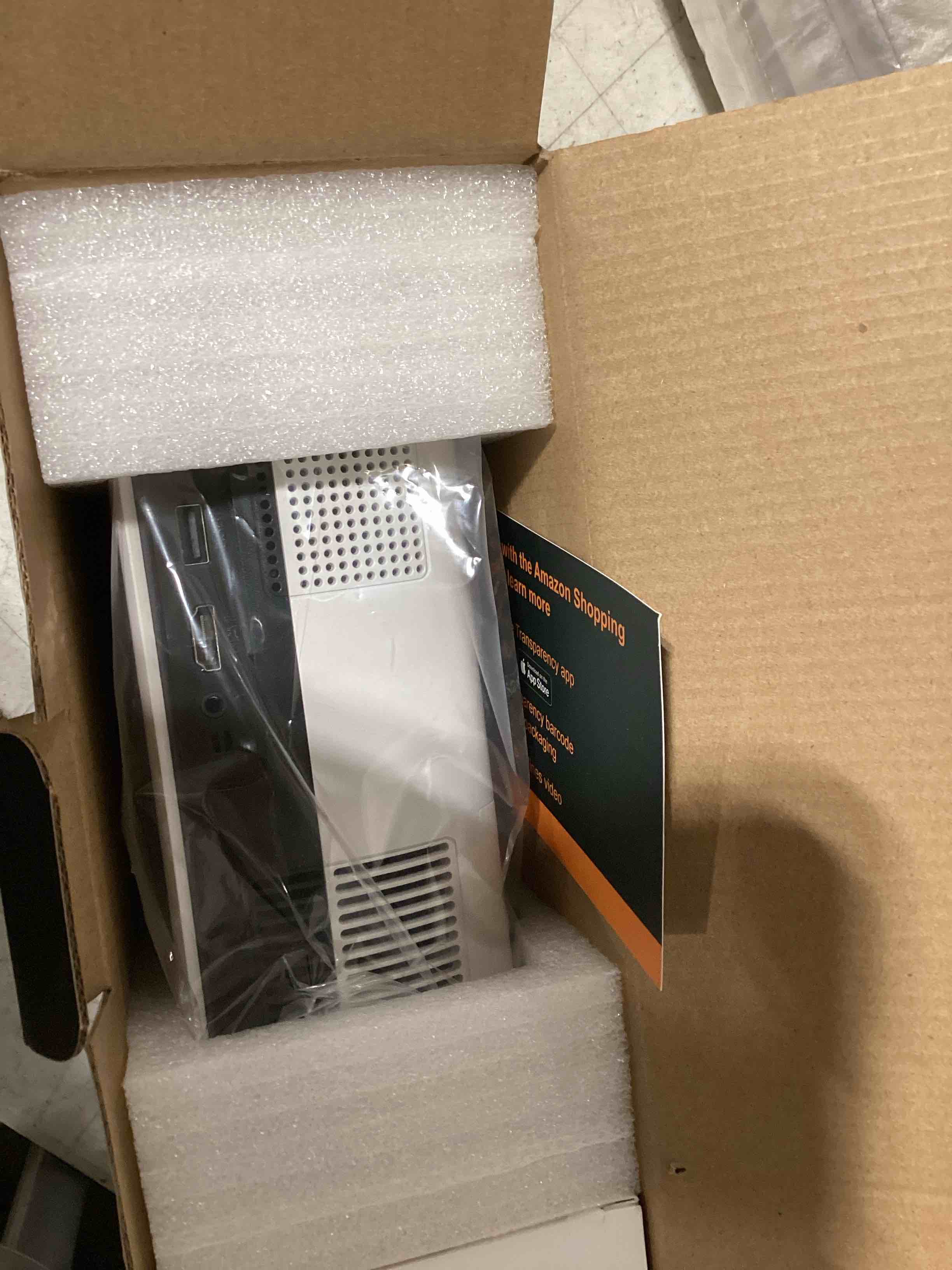 Condition photo showing New/Like New for happrun 1500 ansi smart outdoor projector, built-in apps, 30w dolby audio | 4k decoding,auto focus,10k+ apps,movie projector with wifi bluetooth,portable indoor proyector compatible with phone/tv stick