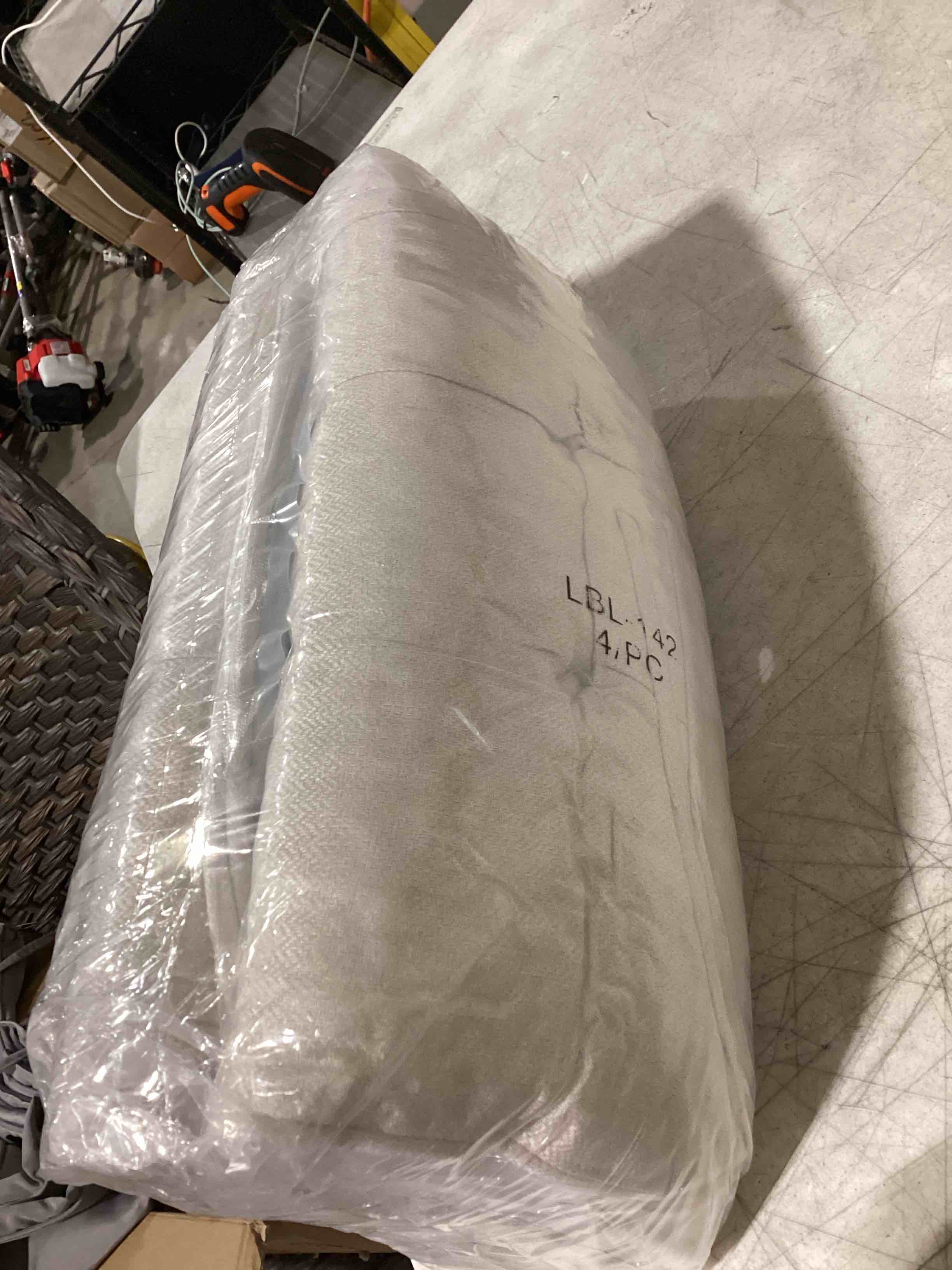Condition photo showing As Is for betu chair cushions for chairs 16”x16”x3.5”  color:beige 