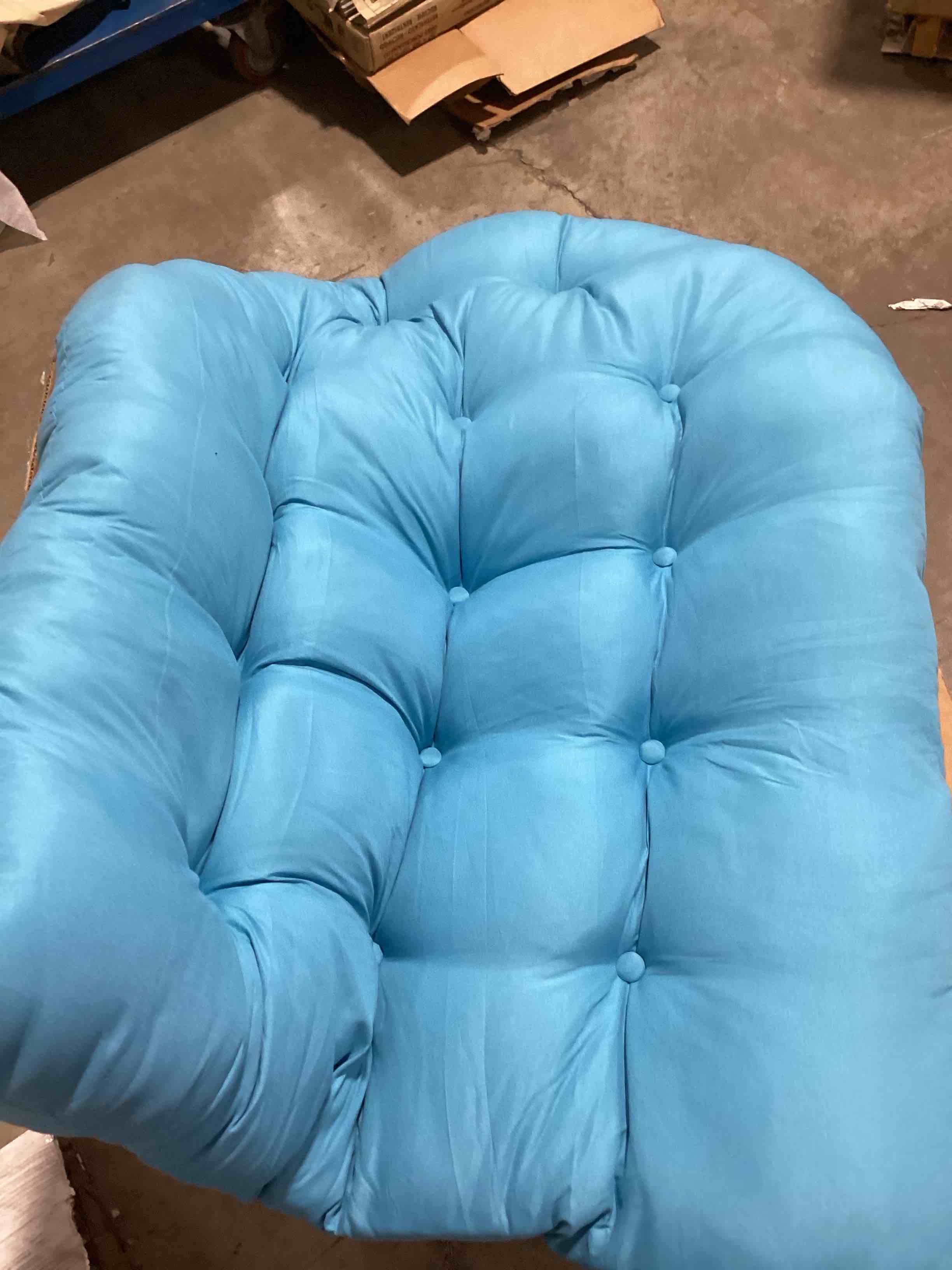 Condition photo showing As Is for outdoor adirondack chair cushion with elasticity band teal blue waterproof thicken patio lawn chair cushions for adirondack chairs and rocking chair,