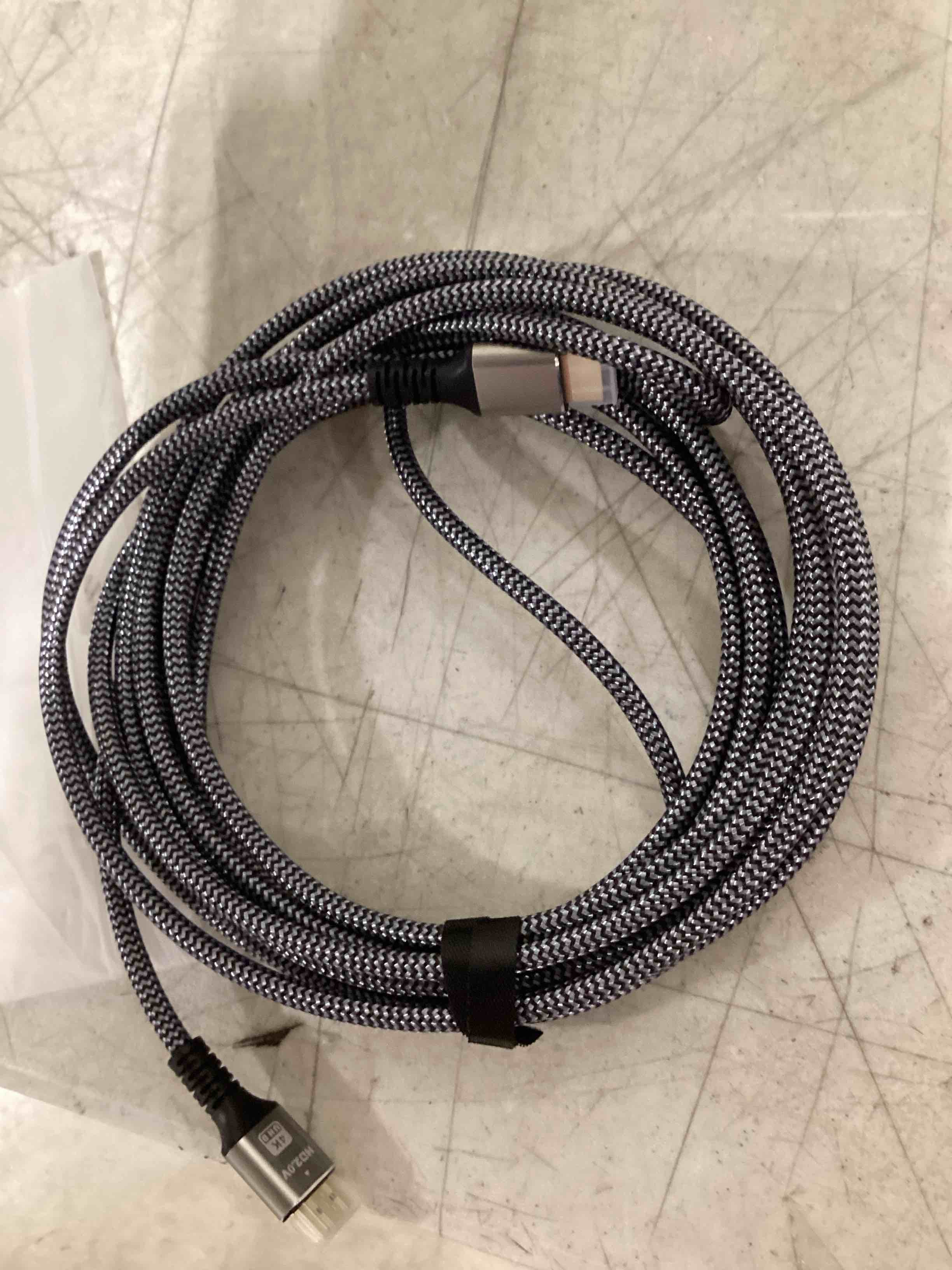 Condition photo showing As Is for 4k hdmi cable 20ft high speed hdmi to hdmi cable 4k@60hz 3d arc gold plated connector ethernet audio video return hdmi cord for uhd tv monitor laptop xbox ps4/ps5 roku tv ect.(silvery) 20ft silver