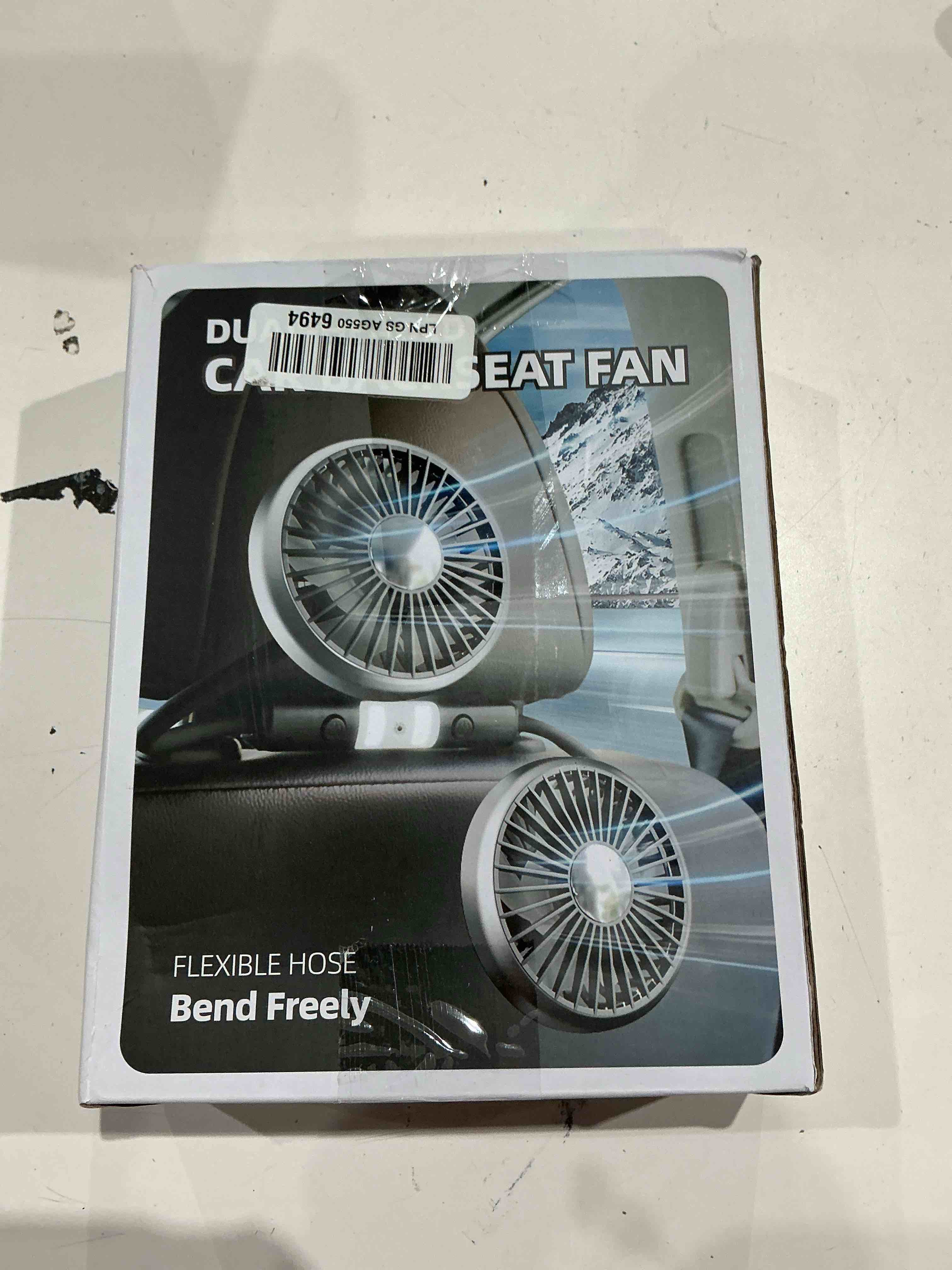 Condition photo showing As Is for dual head gooseneck car cooling fans for back seat for kids, usb car headrest cooling fan for baby rear facing, car seat cooler that blow cold air for vehicles sedan suv rv truck without ac