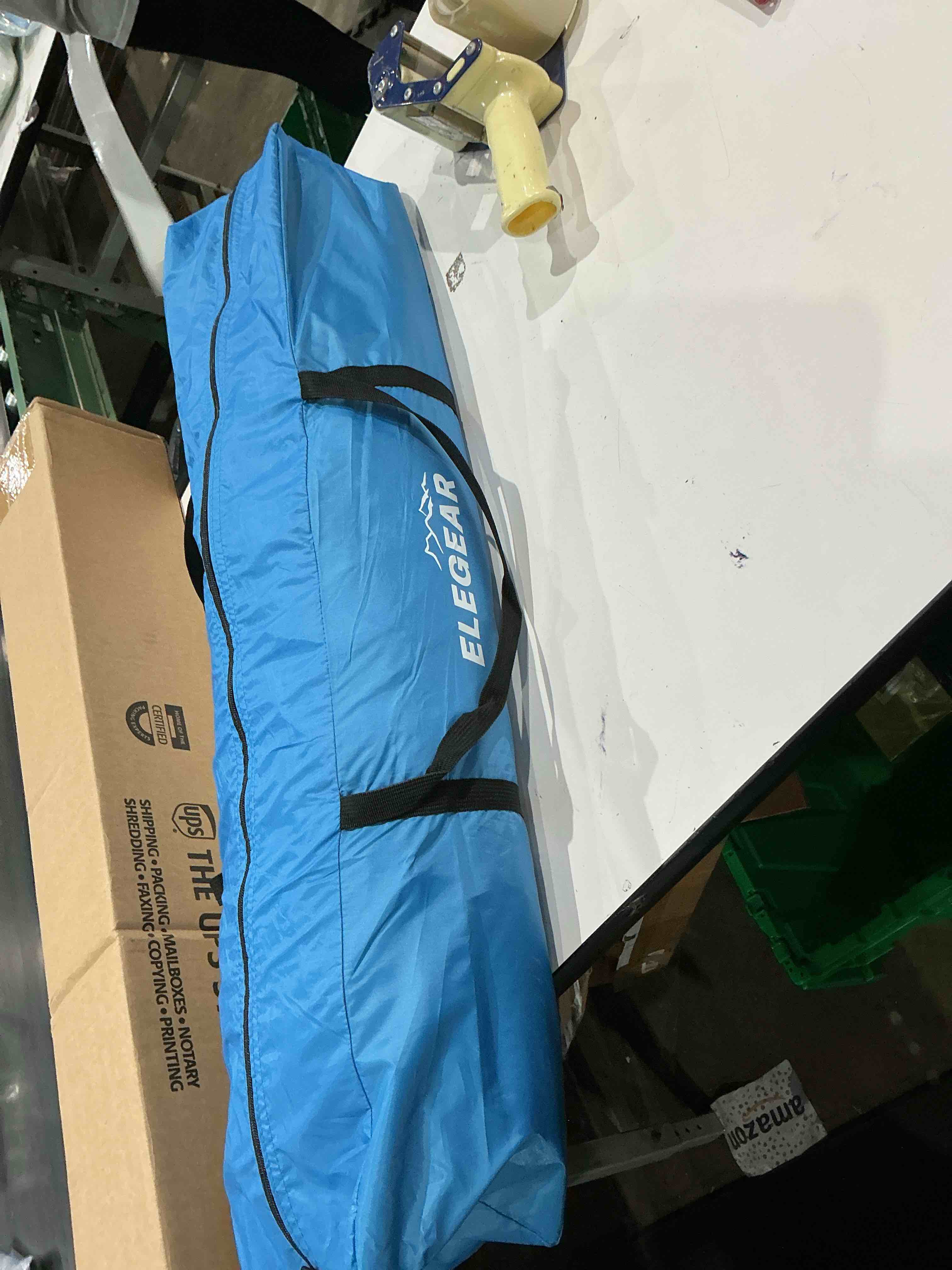 Condition photo showing As Is for elegear beach tent with 360° removable canopy automated pop up | cumbrex™ beach cabana sun shade shelter, upf 50+, double silver coating, portable lightweight, for beach/outdoor, blue