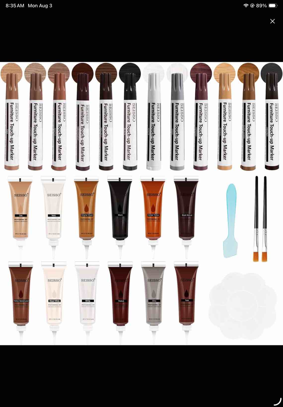 seisso furniture repair kit, wood markers for scratches, 12 colors furniture touch-up markers and wood fillers, new upgrade wood repair kit - restore wooden table, cabinet, floors, door