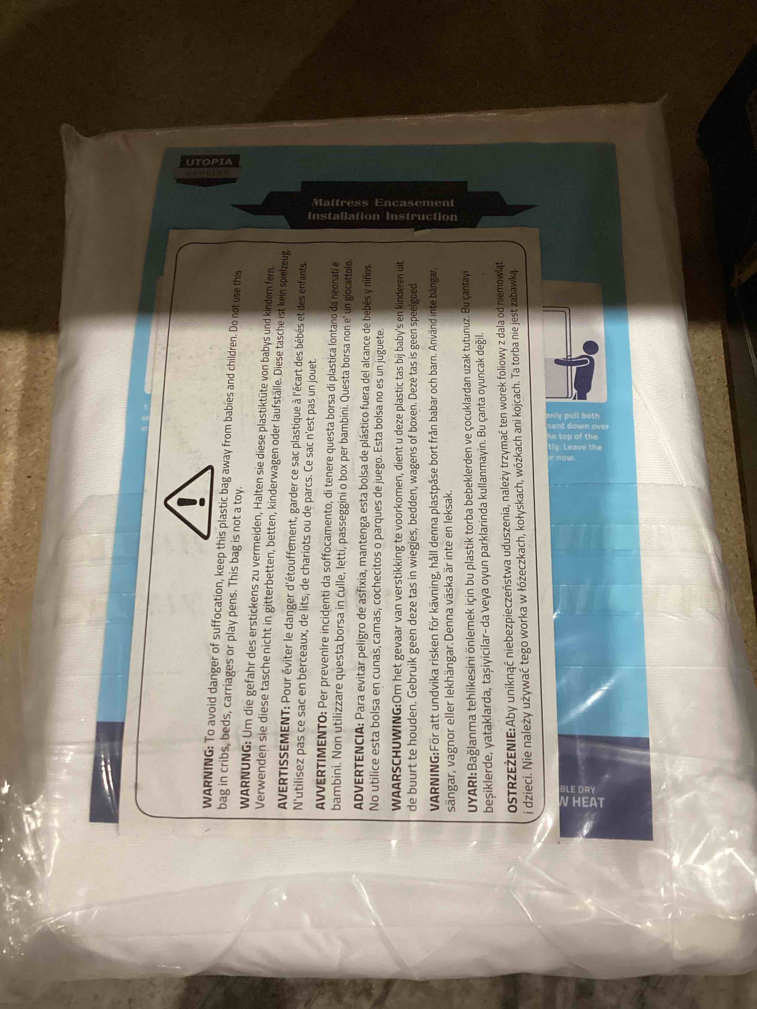 Condition photo showing Good Condition for utopia bedding zippered mattress encasement king, 100% waterproof bed bug and dust mite proof mattress protector, absorbent six-sided mattress cover