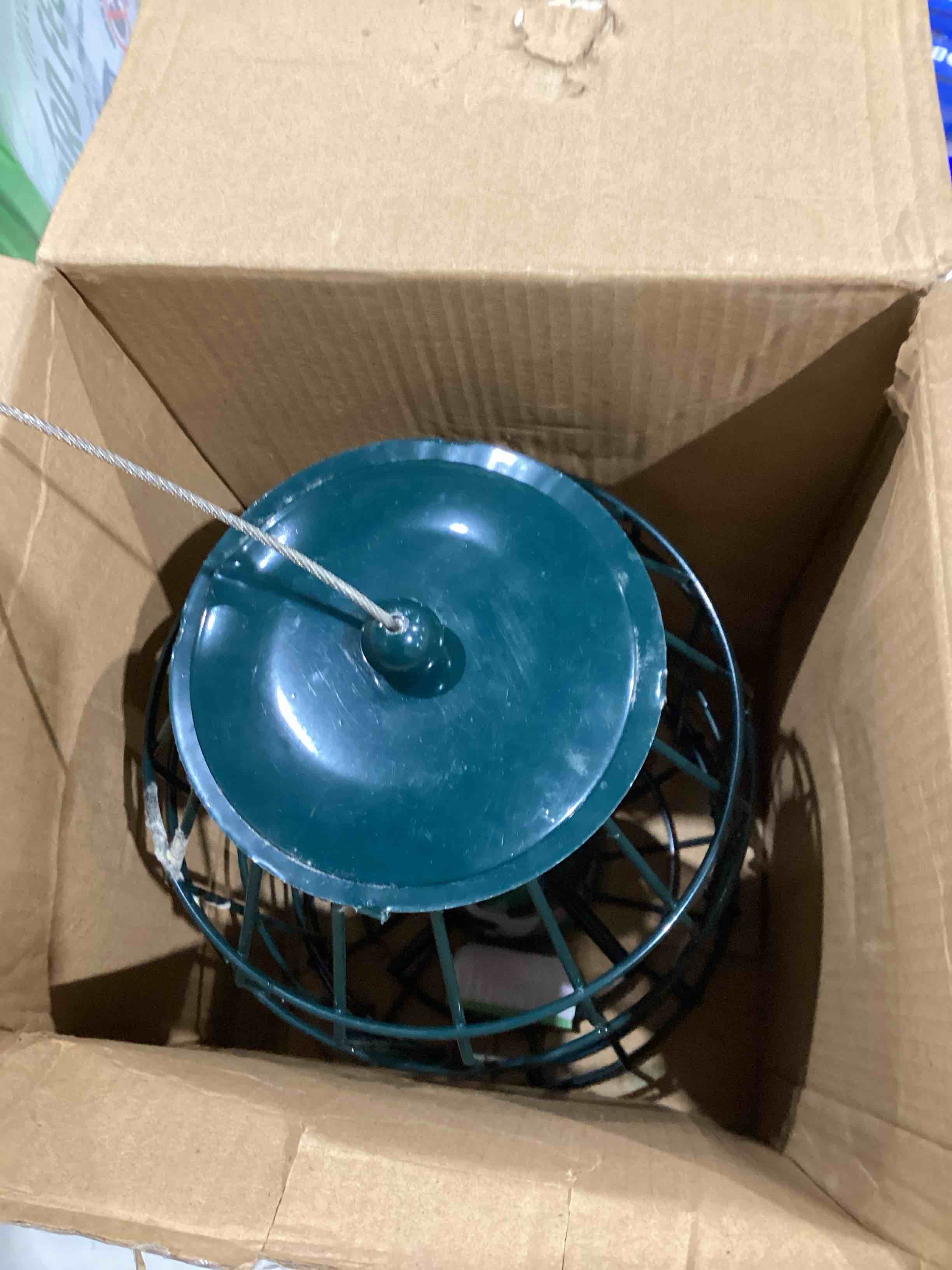 metal caged bird feeder