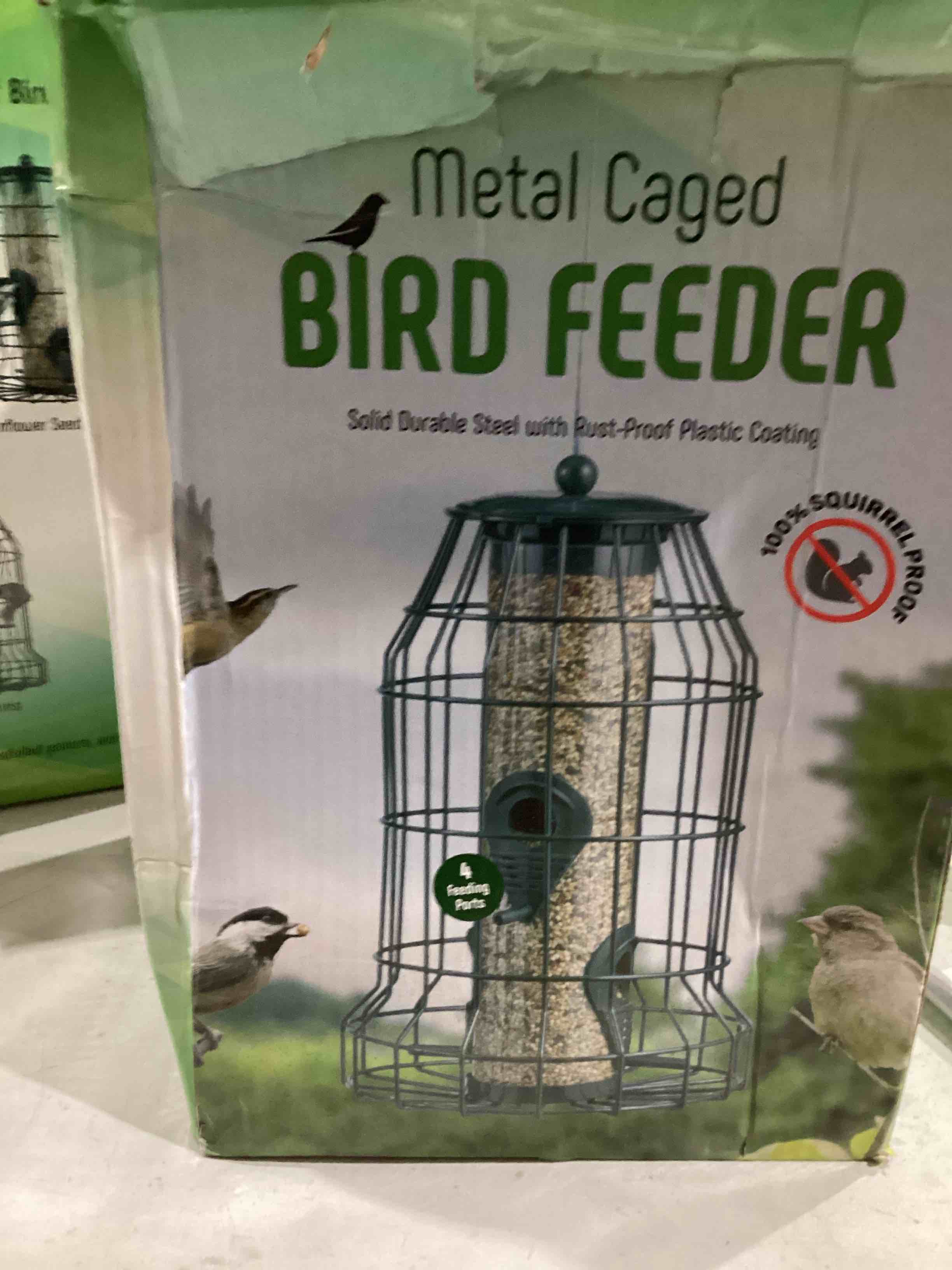 Condition photo showing As Is for metal caged bird feeder