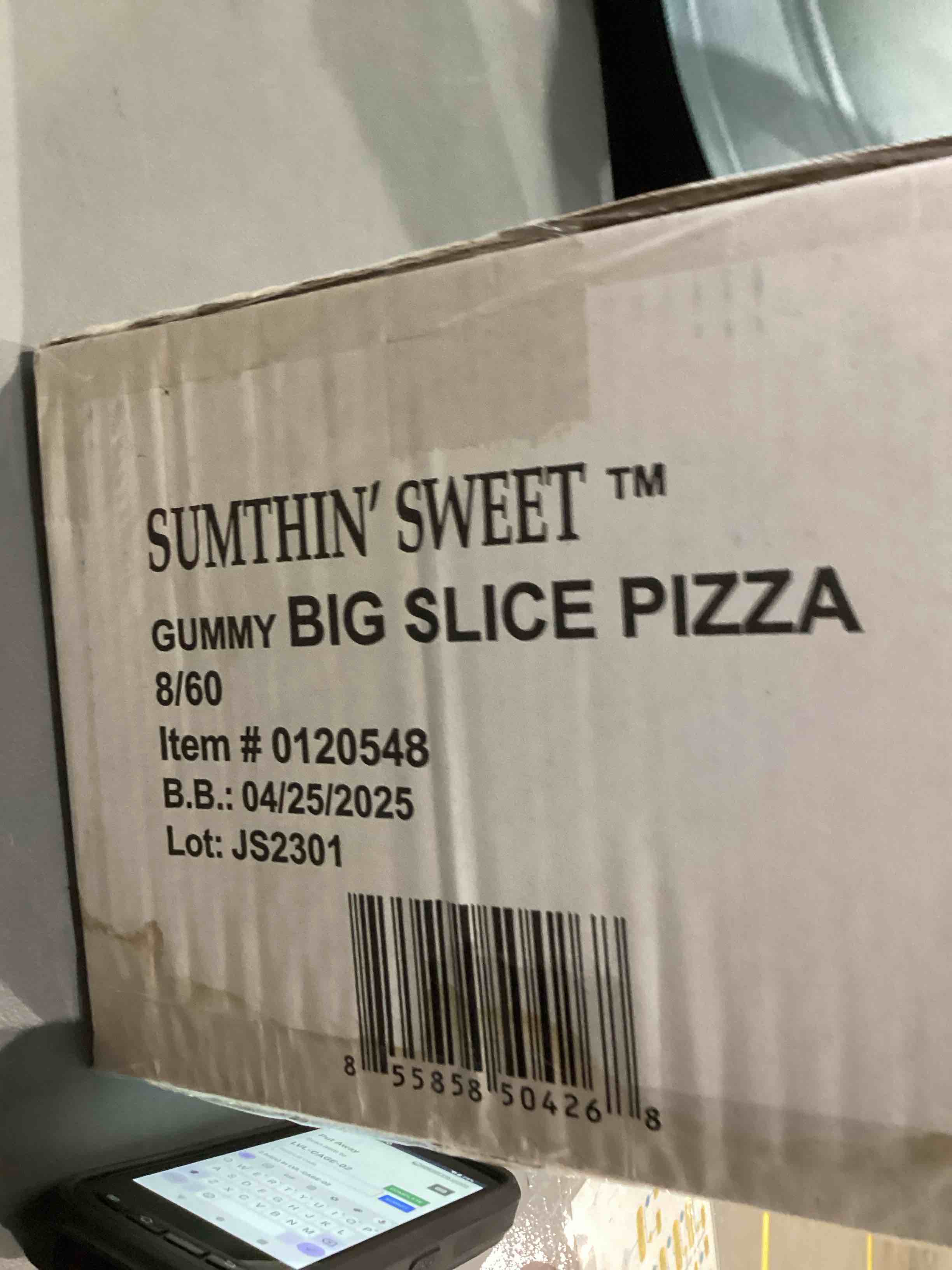 Condition photo showing Good Condition for case of 60 pizza gummy candy 