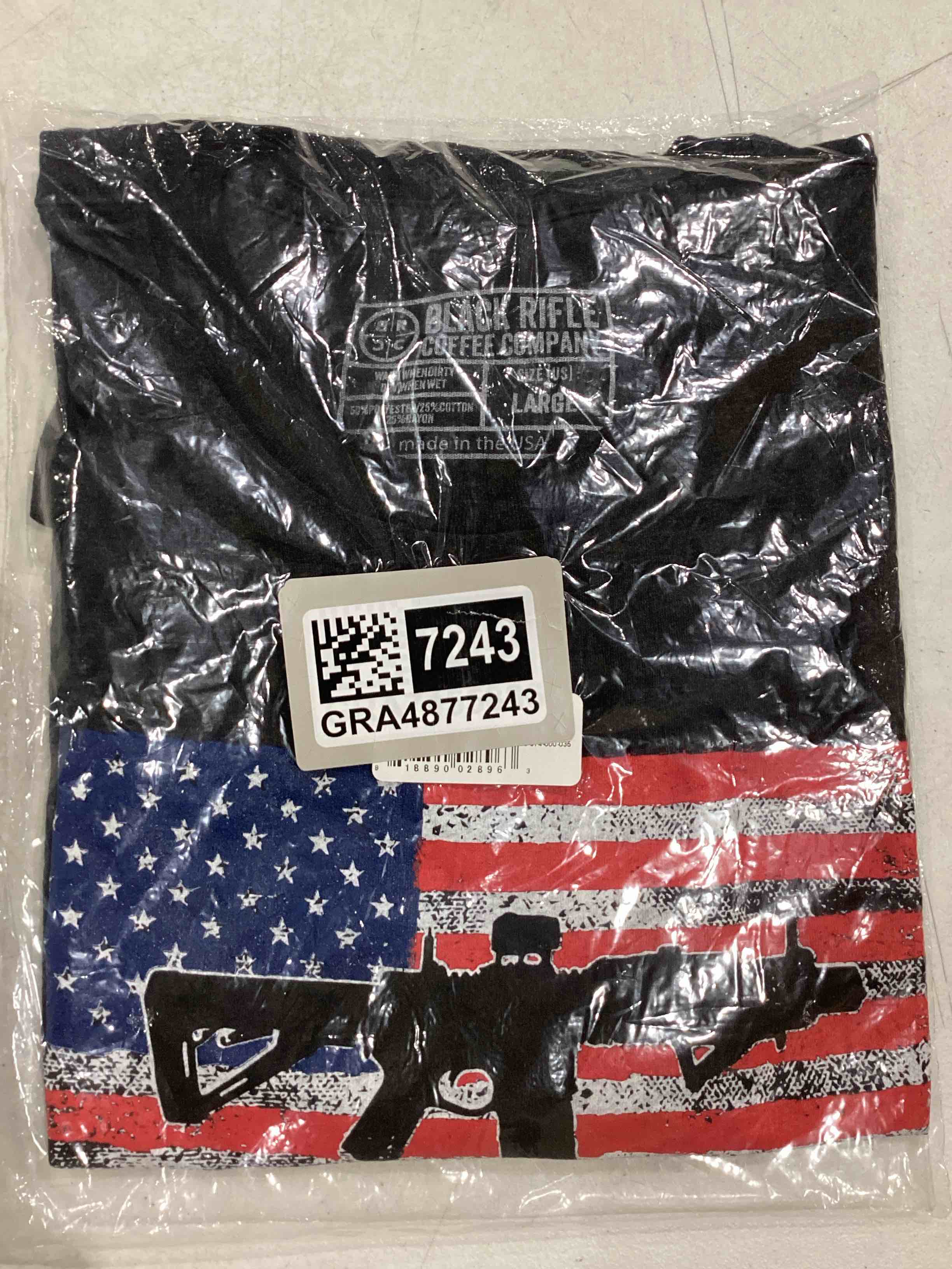 Condition photo showing New/Like New for black rifle coffee company shirt size large