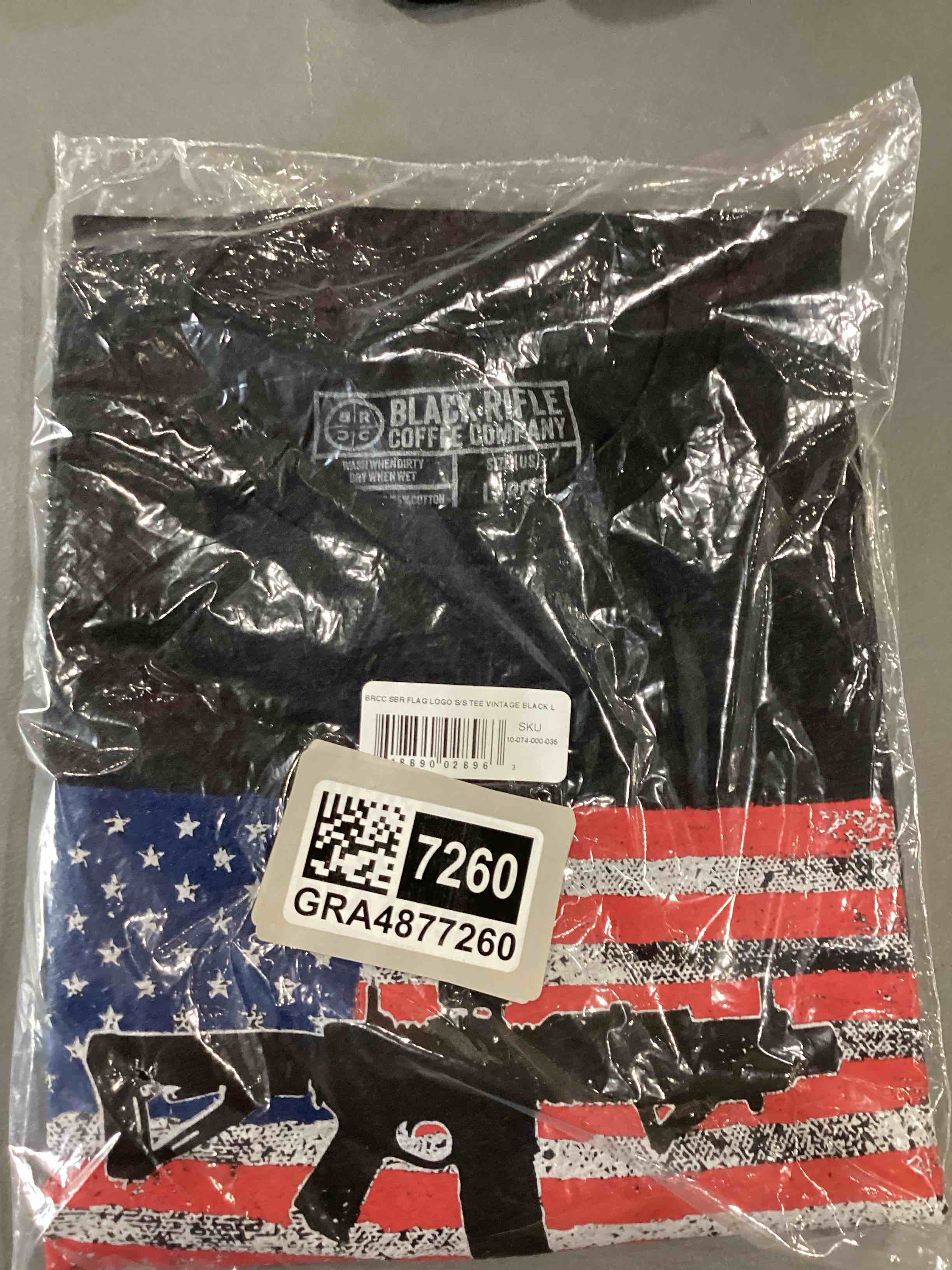 Condition photo showing New/Like New for black rifle coffee company size large shirt