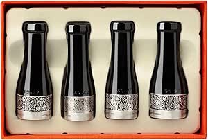 Cigar Mouthpiece Set for Men and Women Cigar Holder with 4 Size (Color:Black+Silver)