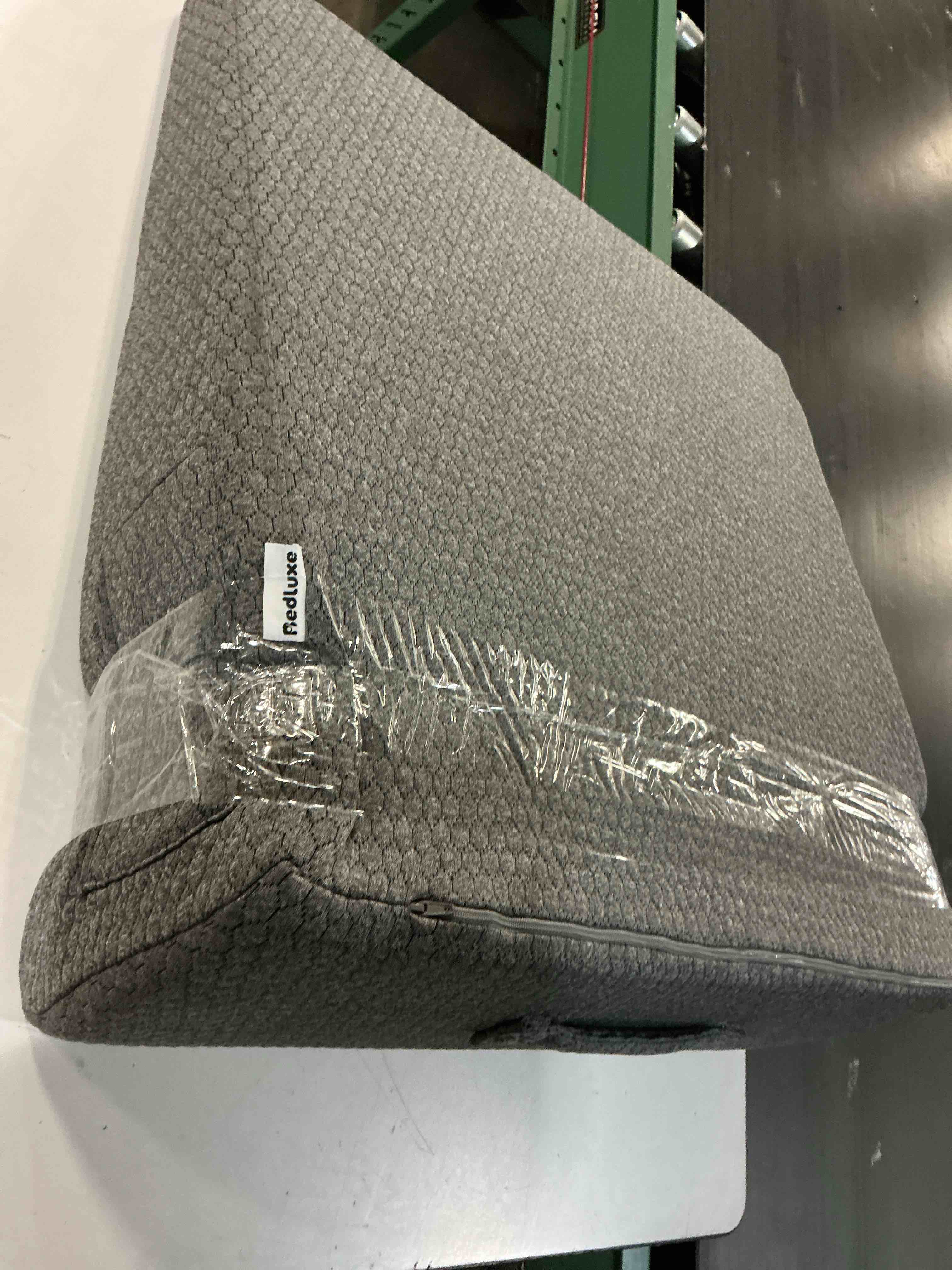Condition photo showing As Is for knee pillow for back sleeping, leg pillow knee wedge pillow, memory foam wedge pillows for legs after surgery, triangle pillow for knee support, leg elevation, knees hip back pain relief, short plush