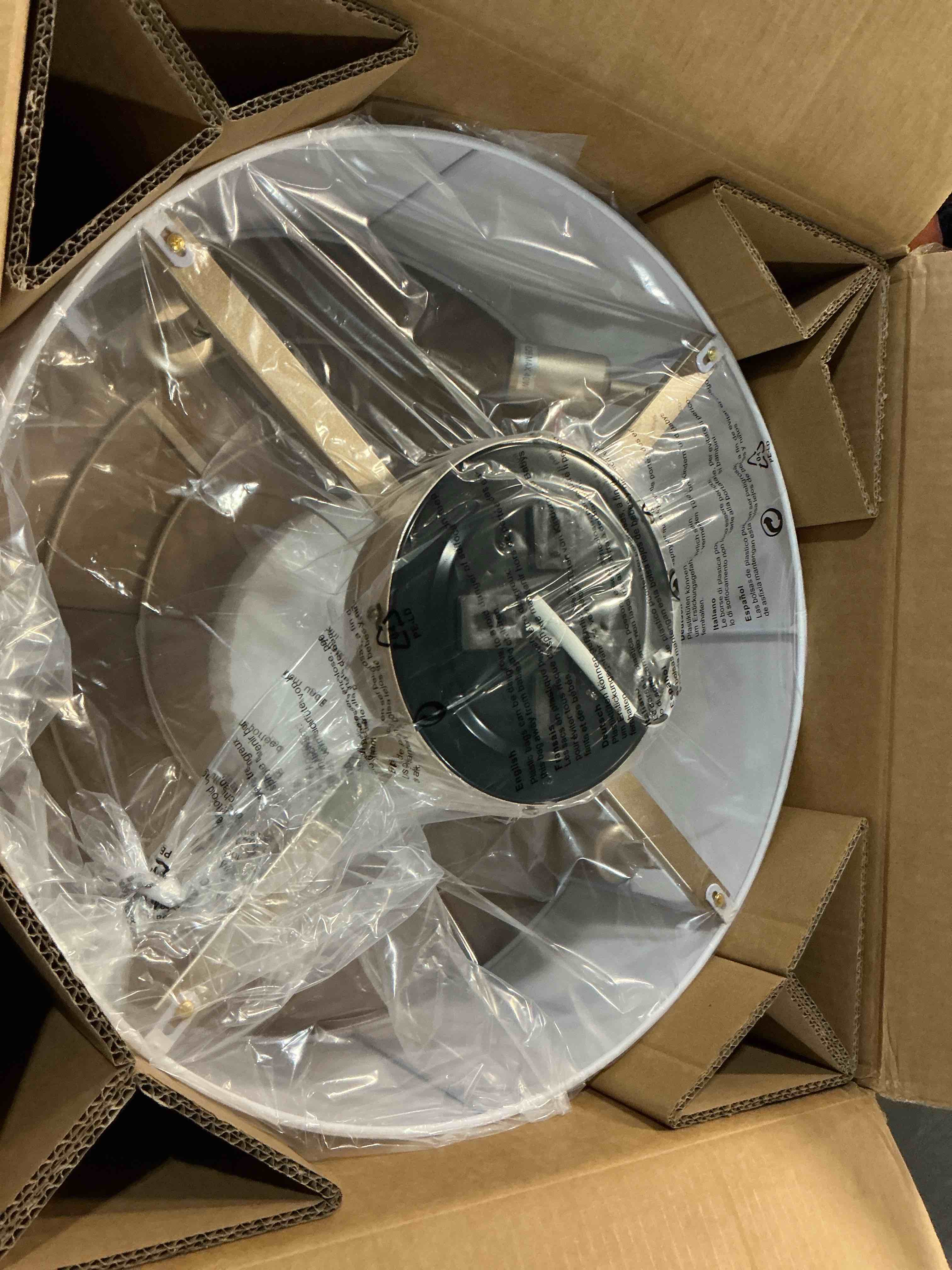 Condition photo showing Good Condition for low profile ceiling fans with lights, 20" flush mount ceiling fan with light, boho bladeless with 6 speeds, rattan remote control for bedroom, nursery, living room white boho