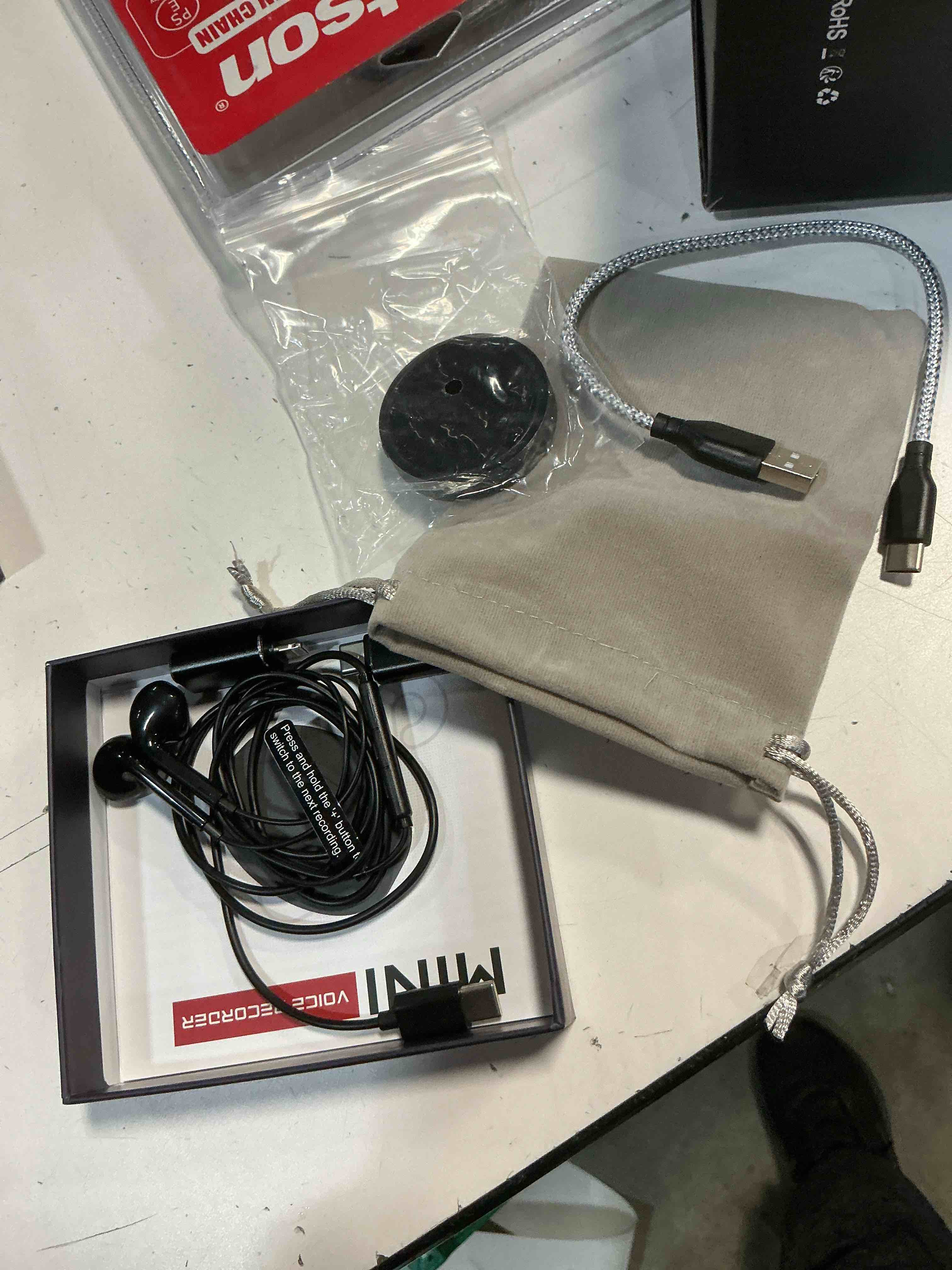 Condition photo showing Good Condition for 132g (9800 hour) voice activated recorder - elasound voice recorder with ai-intelligent triple noise reduction, portable audio recorder for work, lectures, meetings, 100h continuous recording device black