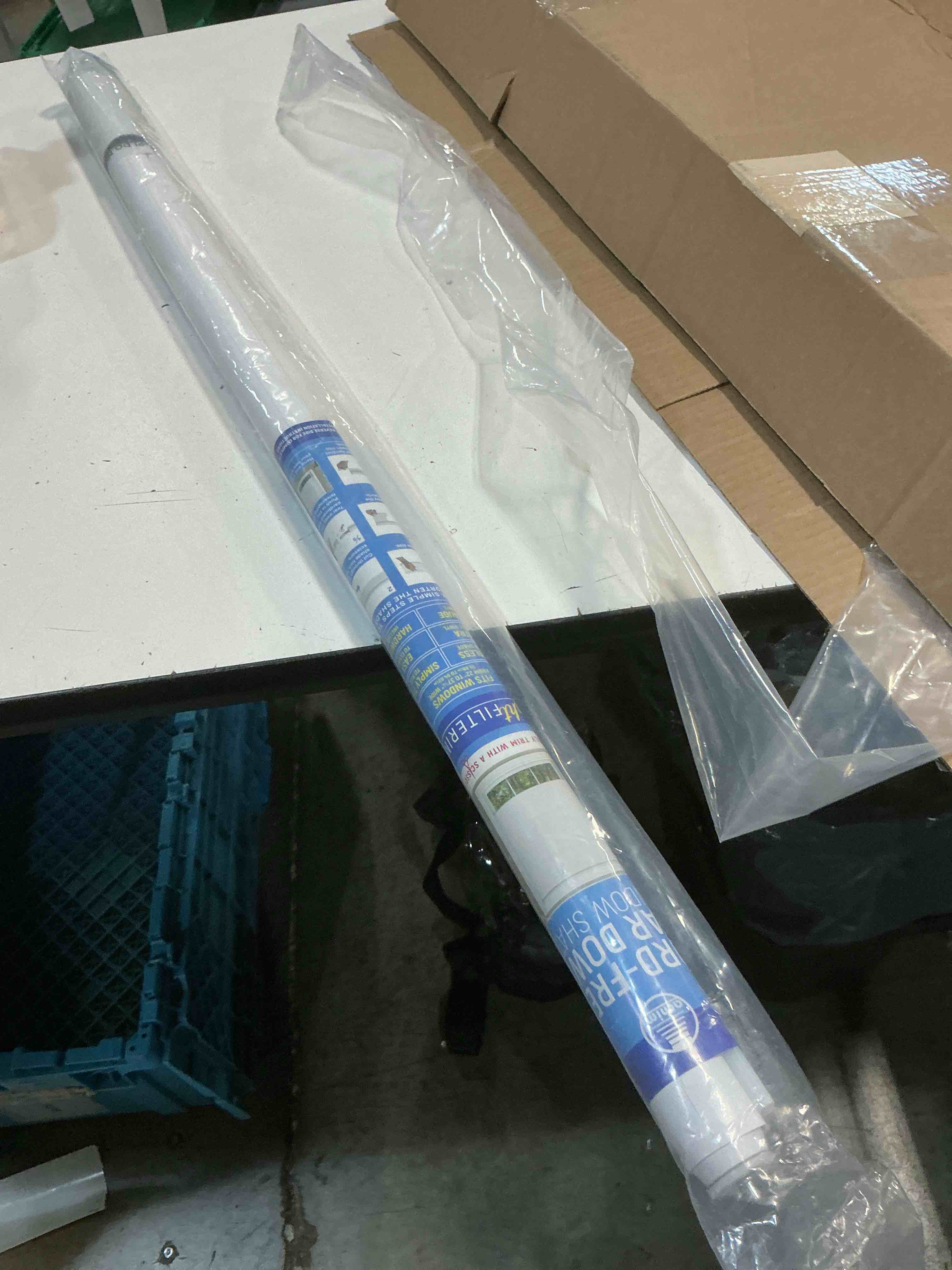 Condition photo showing New/Like New for cordless tear down light filtering shade - 37 inch width, 72 inch length - white- cord-free customizable room darkening horizontal mini vinyl windows blinds for interior by achim home decor white 37"w x 72"h