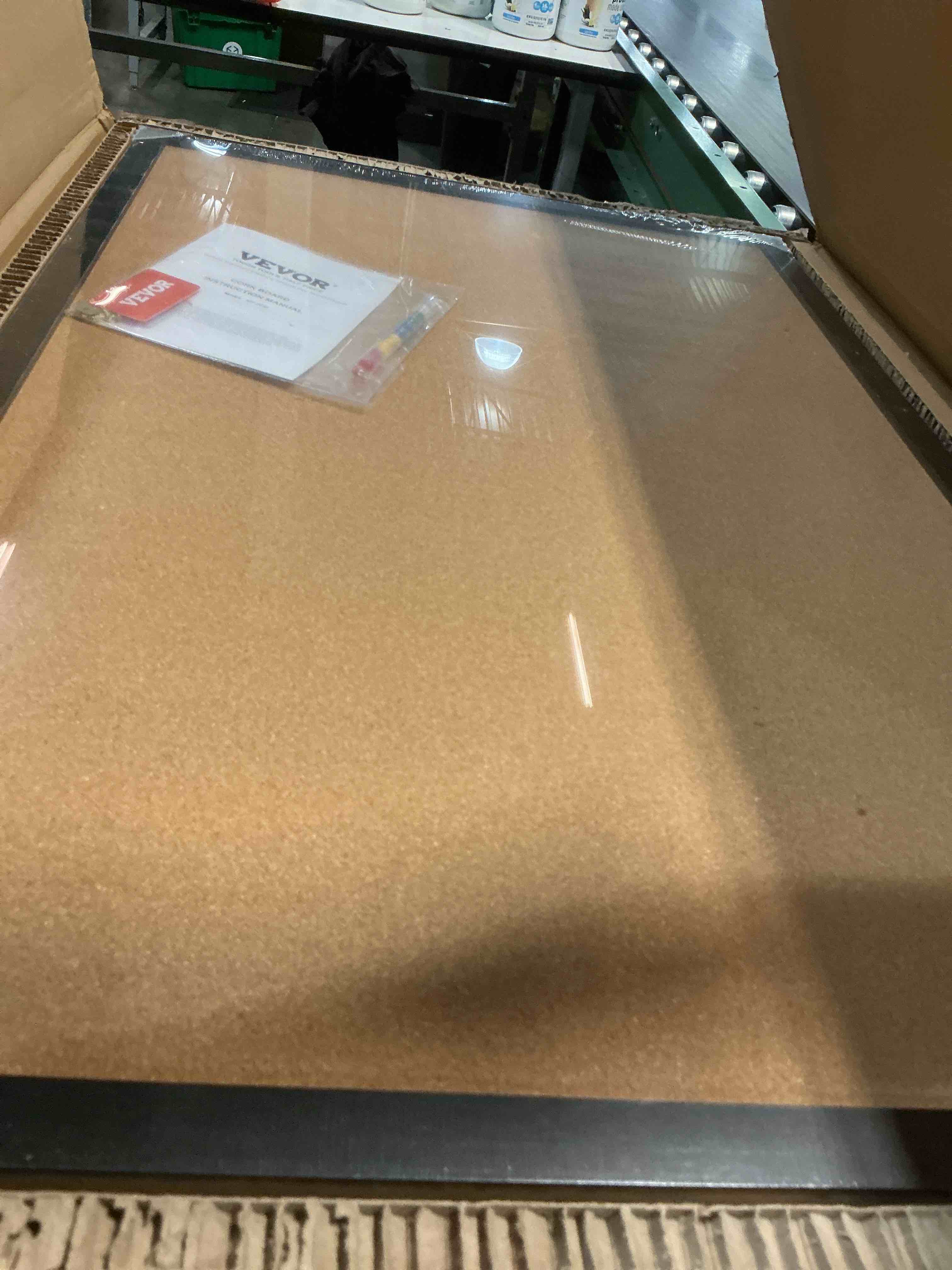 Condition photo showing New/Like New for vevor cork board for office, 36'' x 24'' bulletin board for wall, push pin board with framed for office home and school 36x24