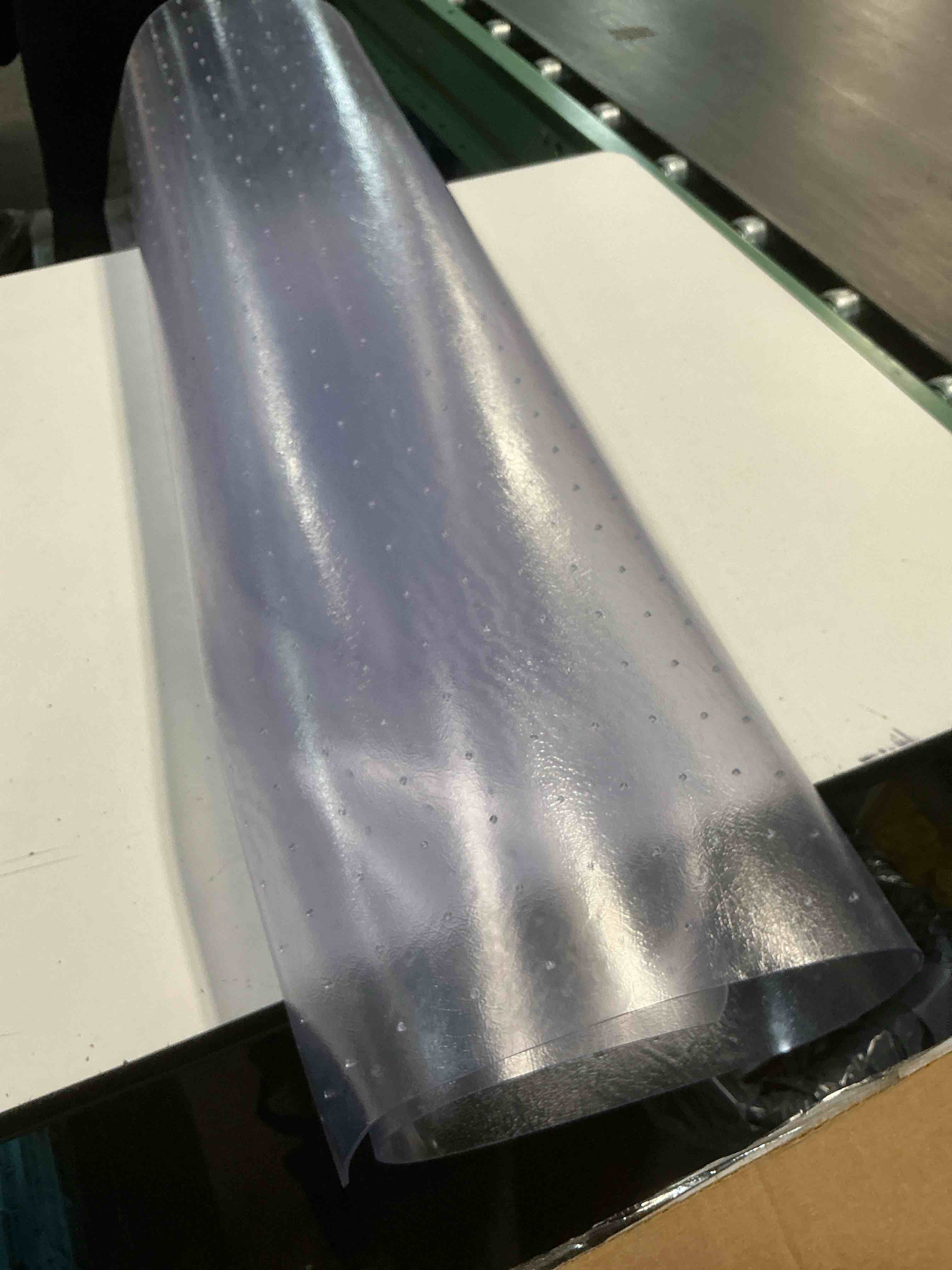 Condition photo showing As Is for dimex office chair mat for low pile carpet with lip, 36" x 48", clear 36 x 48