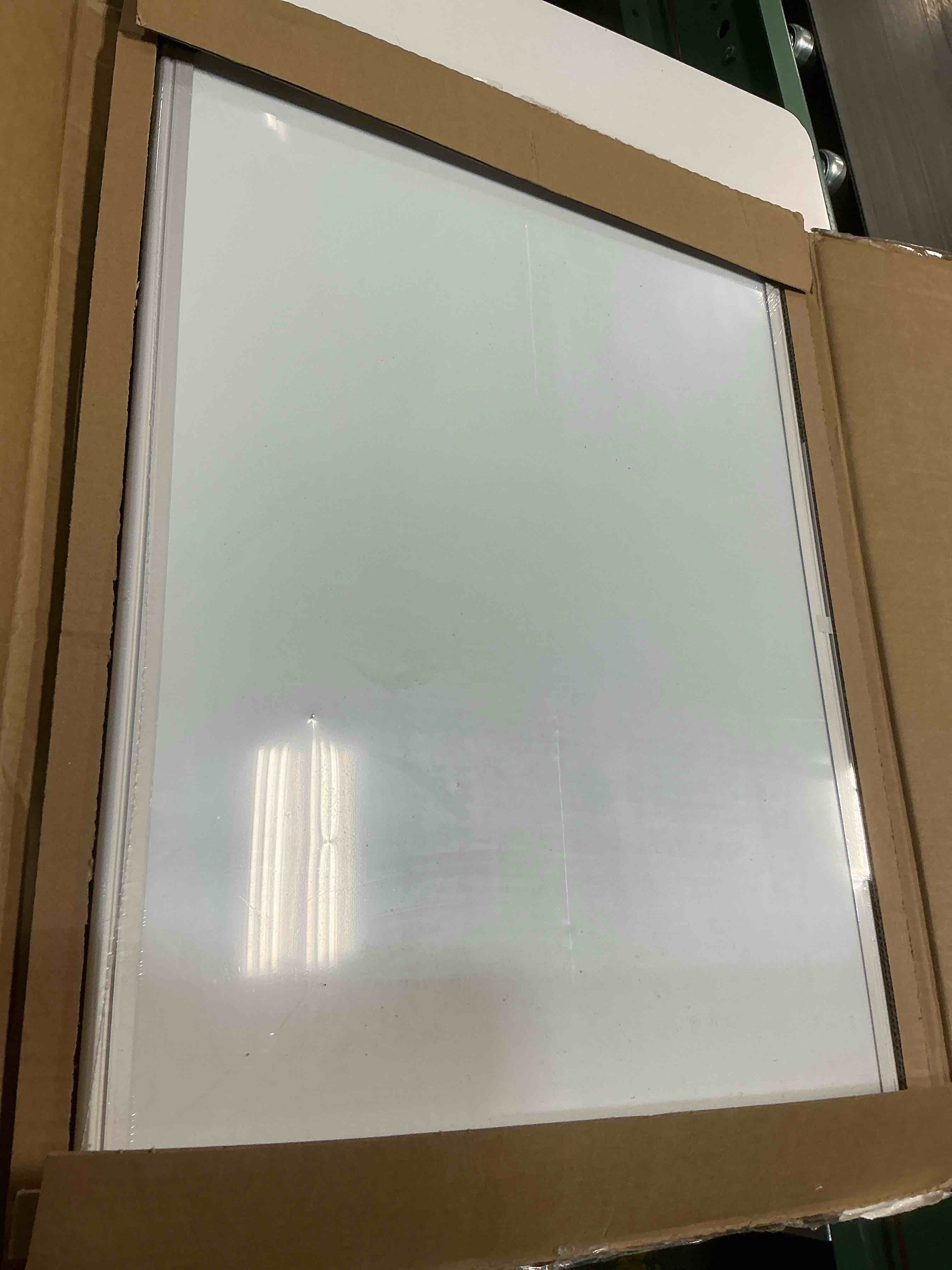 Condition photo showing As Is for amazon basics magnetic dry erase whiteboard, 24"w x 18"h, aluminium frame, silver/white