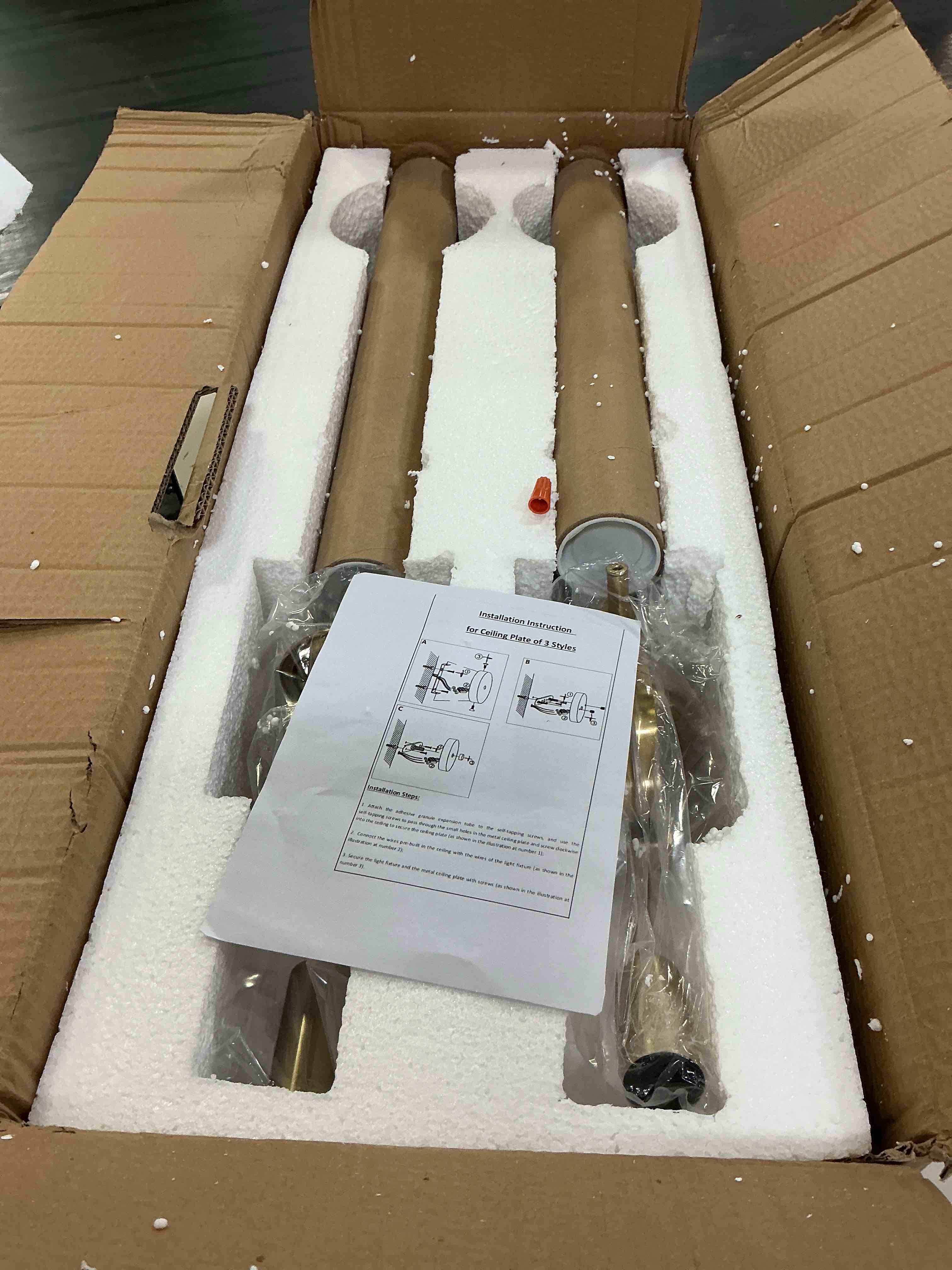 Condition photo showing New/Like New for lightland gold wall sconces set of 2, 28 inch modern metal glass wall light fixture, wall lamp for living room bedroom hallway