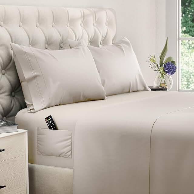 Quince, king flast sheet beige (4 pcs)