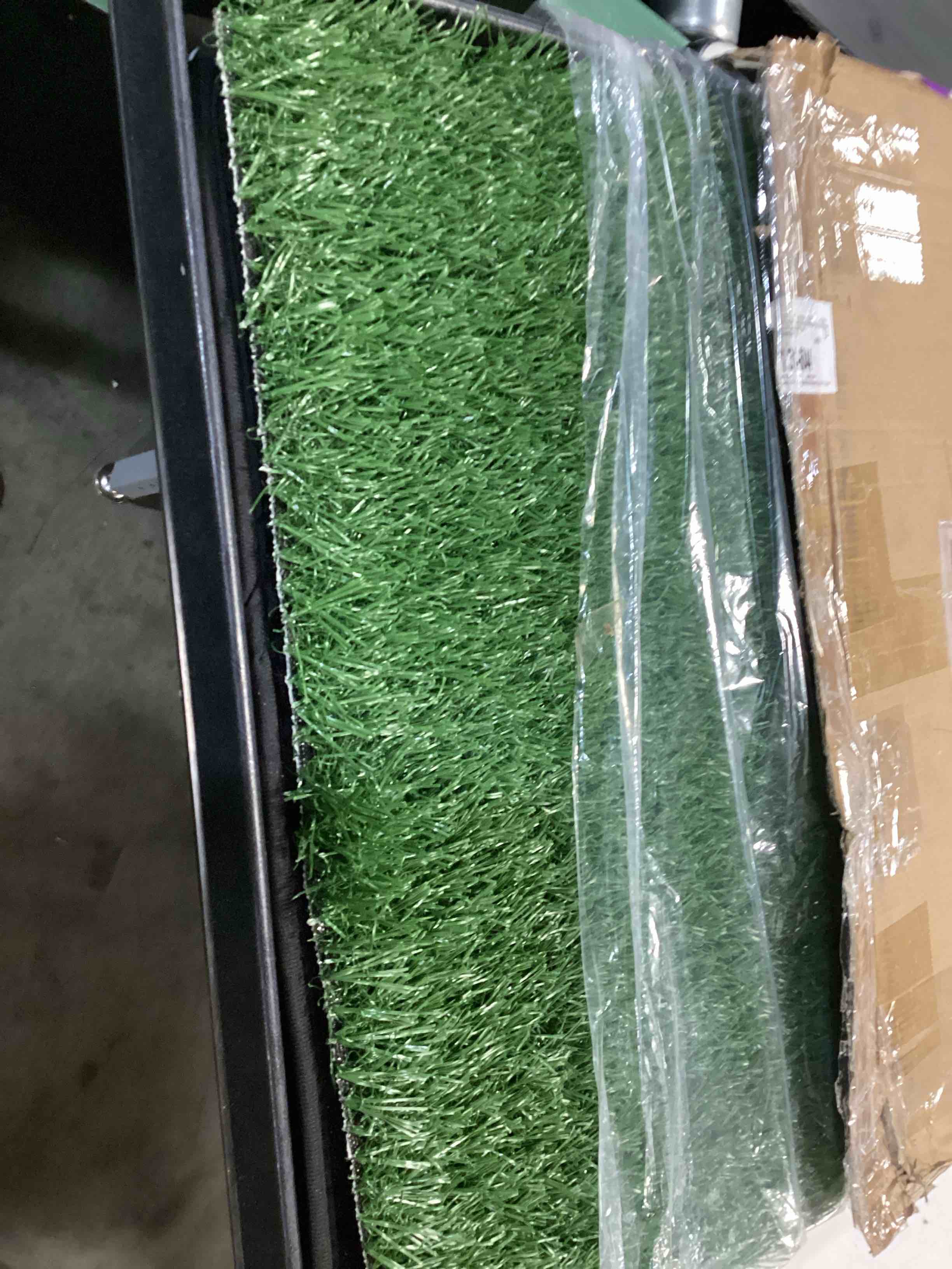 Condition photo showing Good Condition for artificial grass puppy pee pad for dogs and small pets - 20x30 inch, reusable 4-layer turf pads for dogs with tray - indoor and outdoor fake grass potty pet supplies by petmaker large 4-layer system