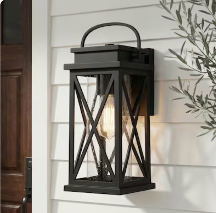 quoizel saint elias 1 -light 14.25-in h matte black hardwired outdoor wall light