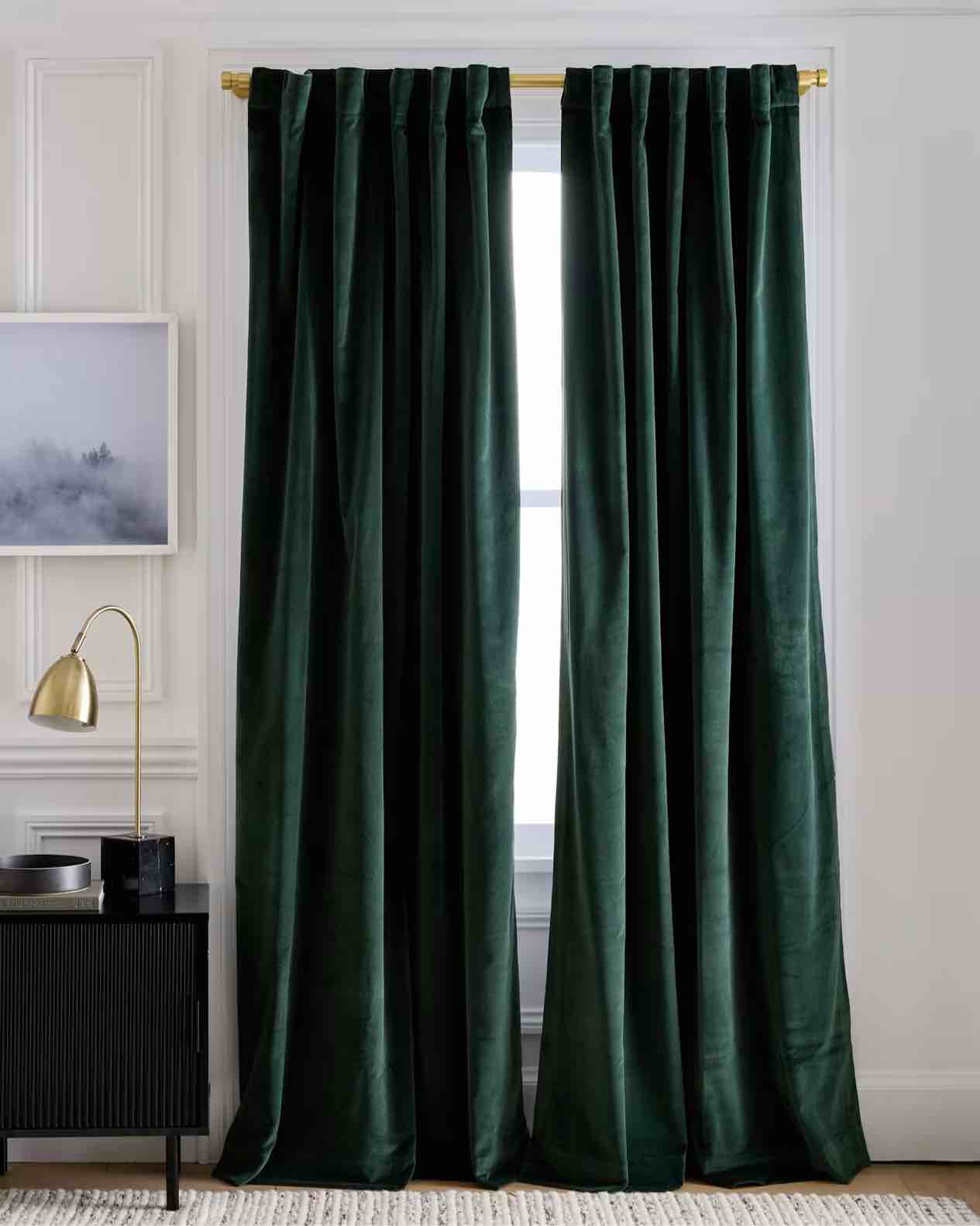 cotton velvet room darkening curtain 48in x 84in  (1 pcs