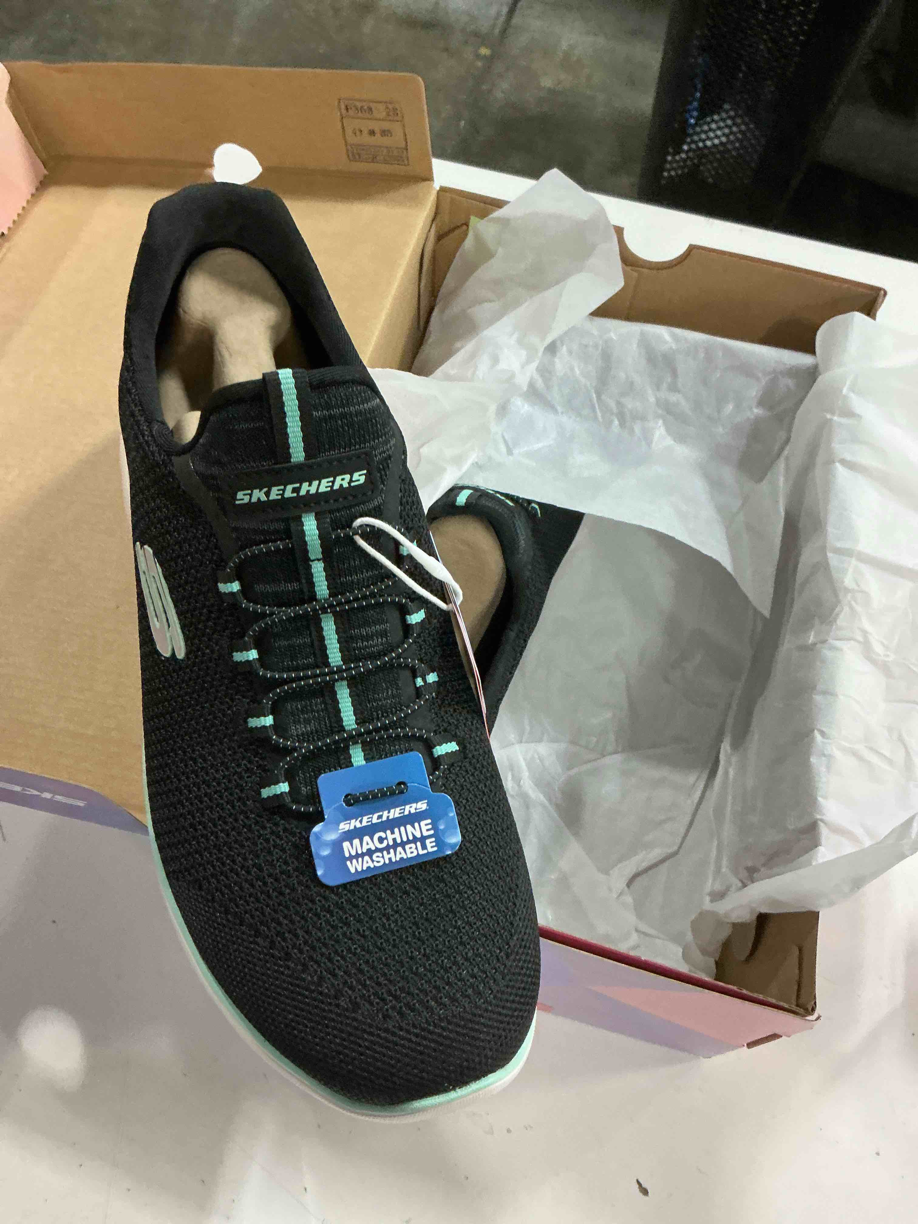 Condition photo showing New/Like New for ((size 39.5))skechers women's summits - cool classic wide width athletic walking sneakers from finish line