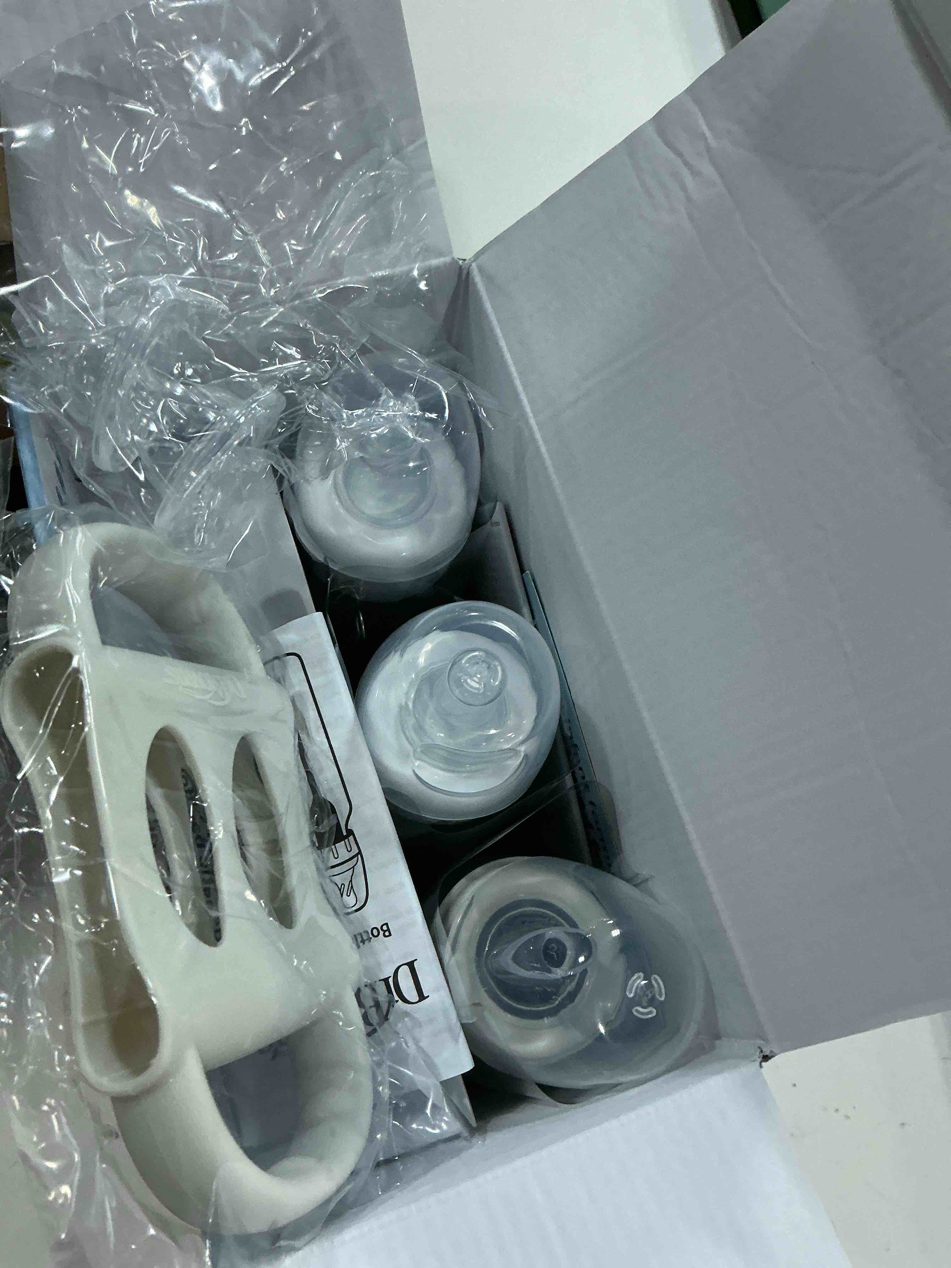 Condition photo showing New/Like New for dr. brown's natural flow anti-colic options+ first year baby bottle gift set, blue, 100% silicone sippy spout & handles, newborn to toddler, bpa free, 0m+, clear