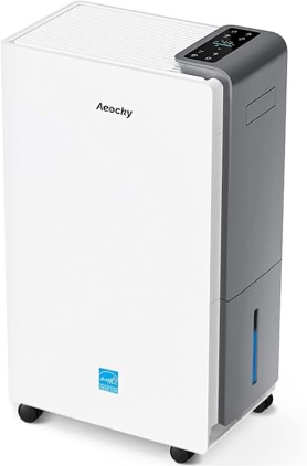 aeocky 4500 sq.ft energy star most efficient 2025 dehumidifier, max 80 pint/day smart compressor dehumidifier with drain hose, intelligent humidistat,for basement,bedroom,home,bathroom 80 pints - 4500 sq.ft