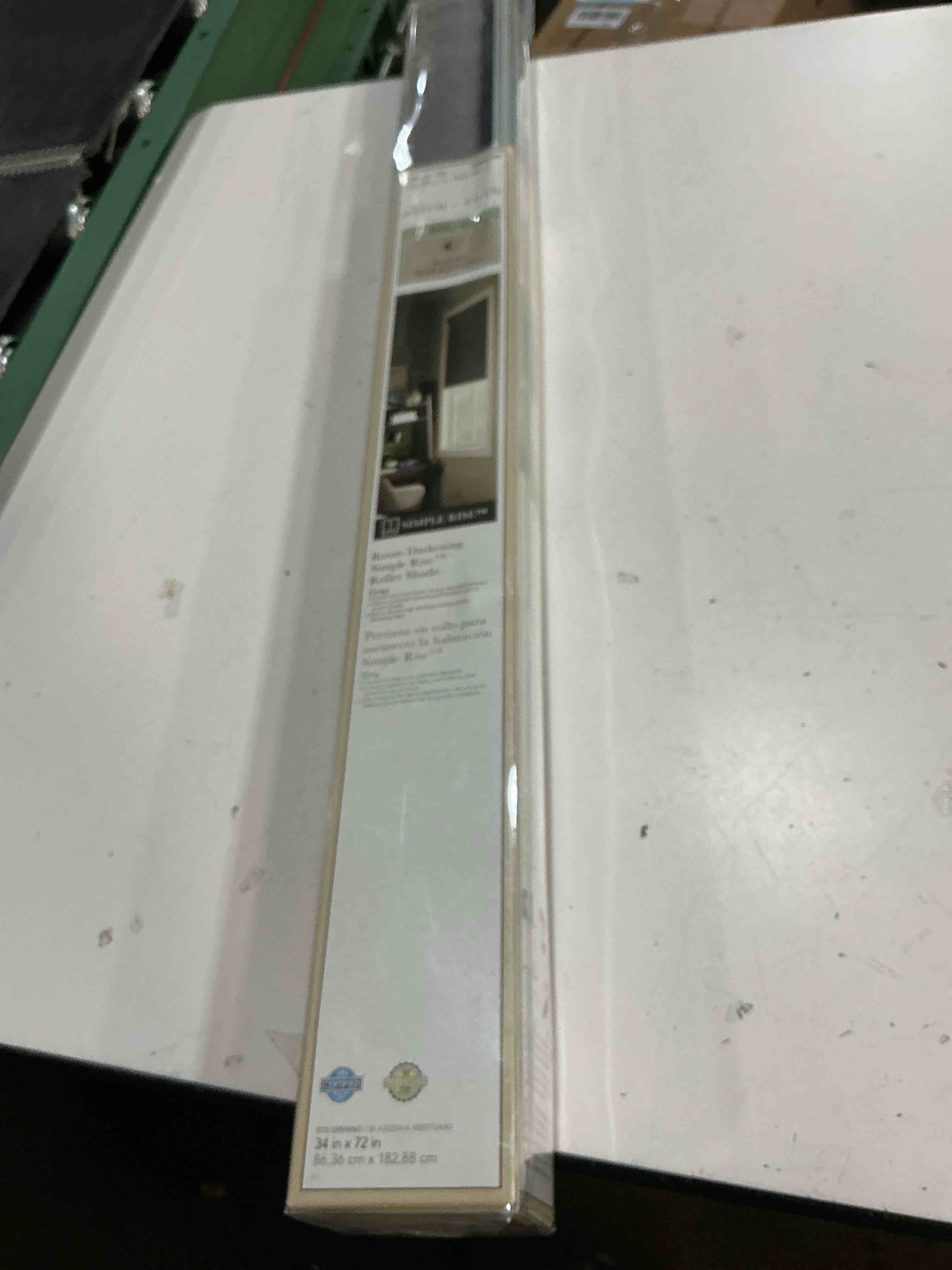 Condition photo showing Good Condition for allen + roth simple rise roller 27-in x 72-in gray room darkening cordless roller shade
