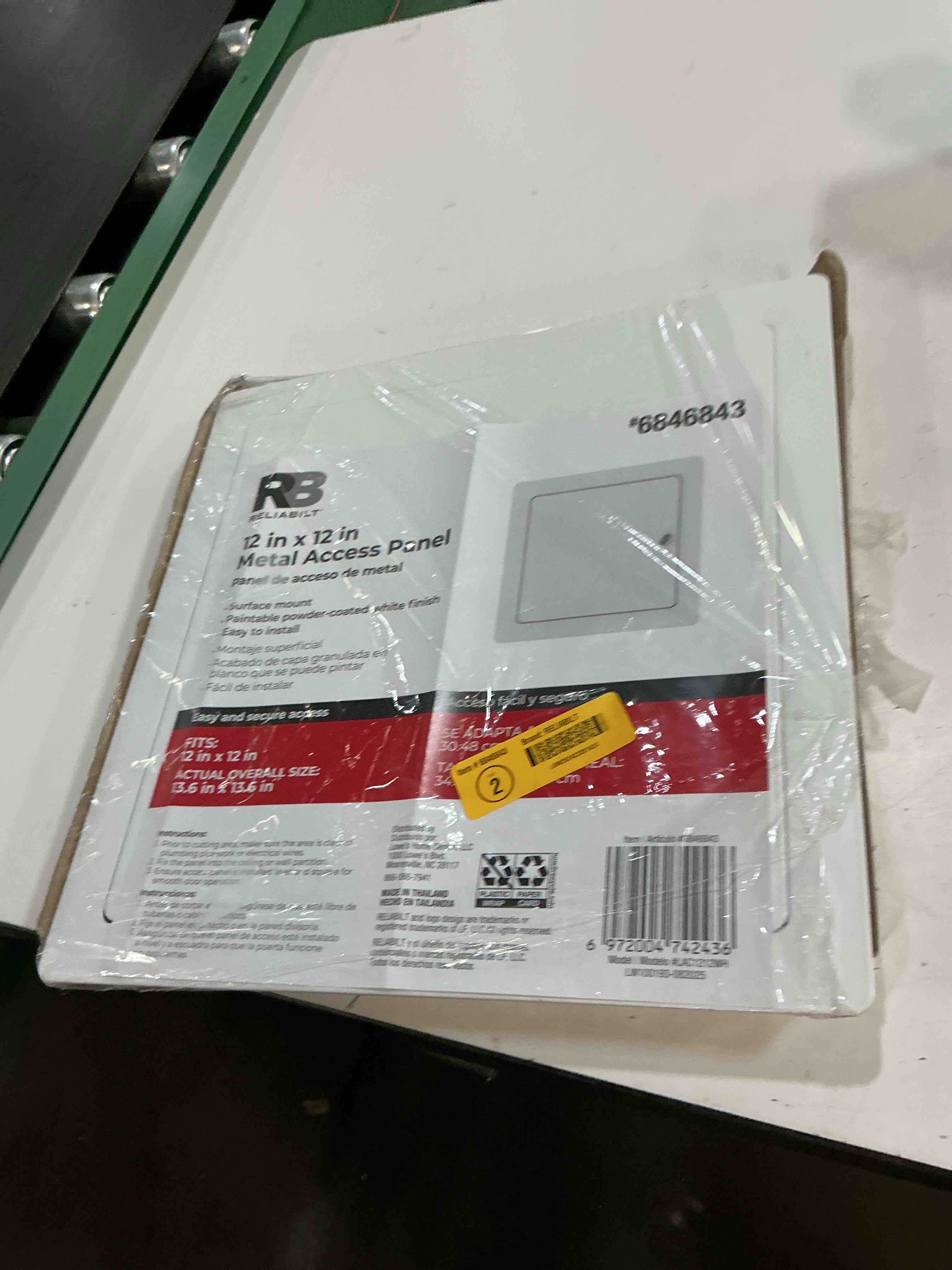 Condition photo showing Good Condition for 12 x 12 metal access panel, galvanized steel & aluminum alloy, white, modern style, access panel for drywall, ceilings, plumbing, attic