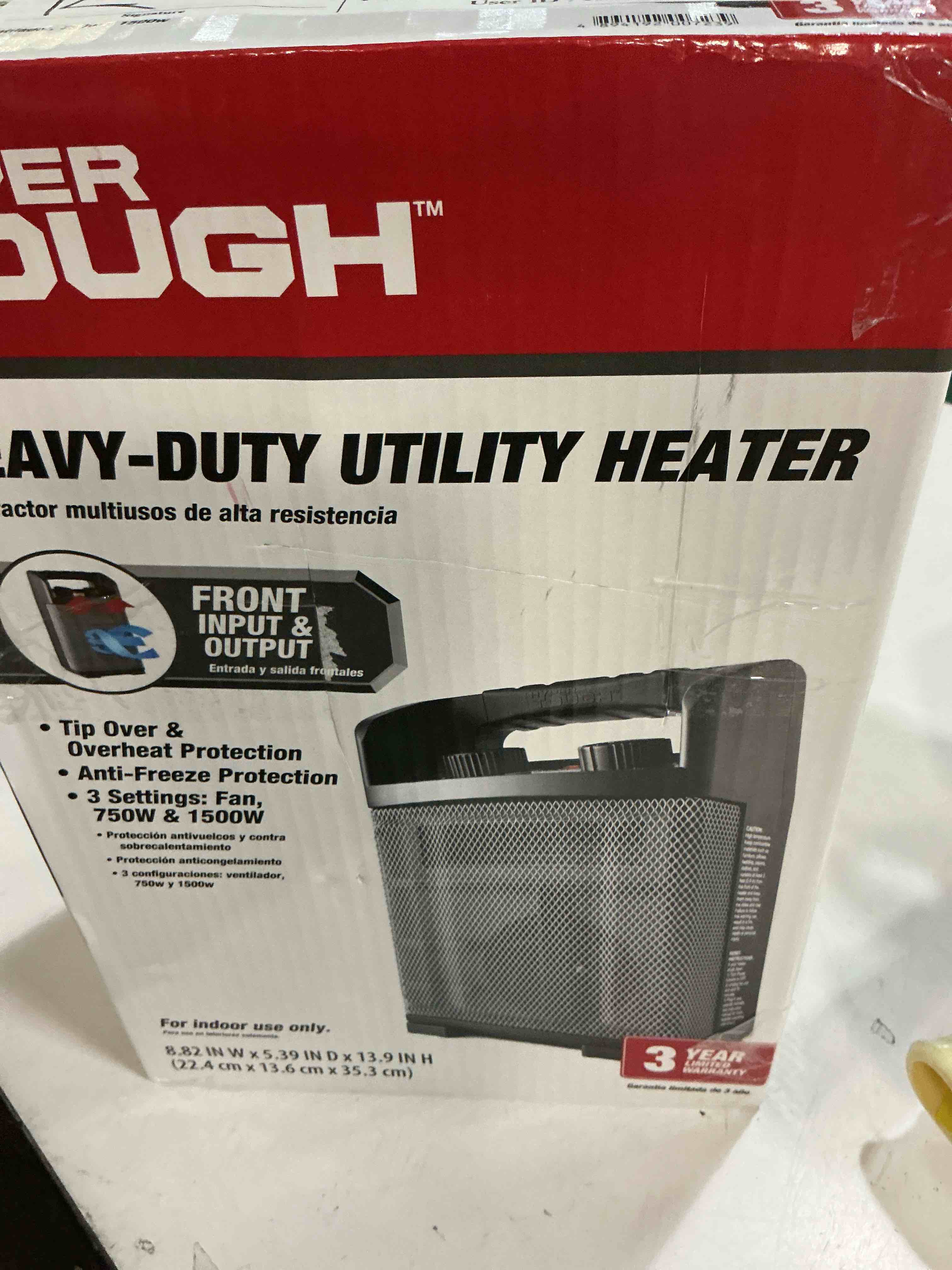 Condition photo showing Good Condition for hyper tough new 1500w heavy duty utility heater