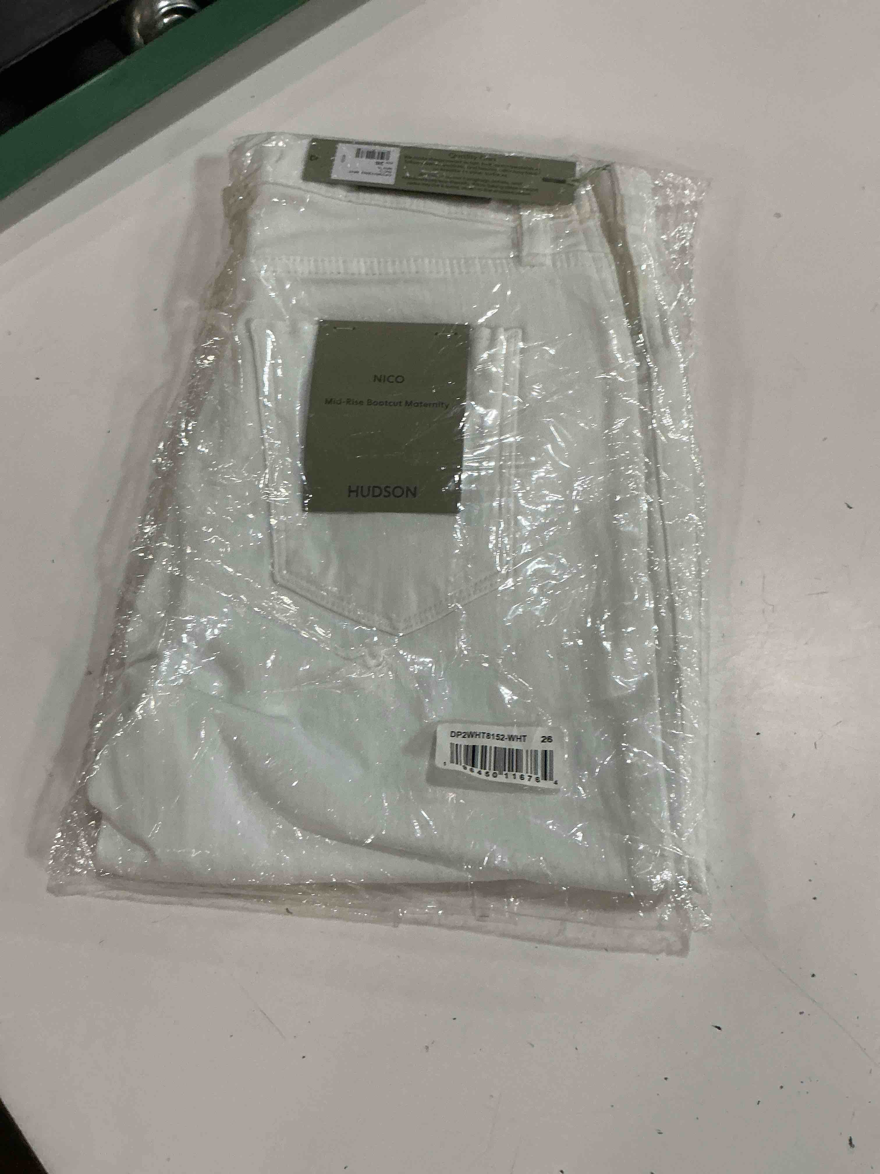 Condition photo showing New/Like New for hudson women's nico mid-rise maternity bootcut jean