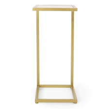 Bagan Modern Glam Glass Top C-Shaped Side Table by Christopher Knight Home - 11.50" L x 15.00" W x 26.00" H