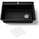Kohler Kennon 33" Top or Undermount Single Bowl Neoroc Composite Kitchen Sink with Bottom Sink Rack