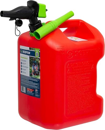 Scepter 5 Gallon Smart Control Dual Handle Gas Can  FSCG571W  Red Fuel Container