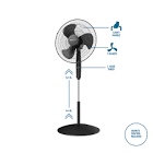utilitech 18-in indoor oscillating pedestal fan, in black with remote