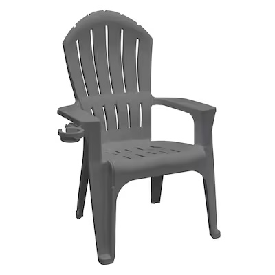 adams patio big easy stackable charcoal resin frame stationary adirondack chair with slat