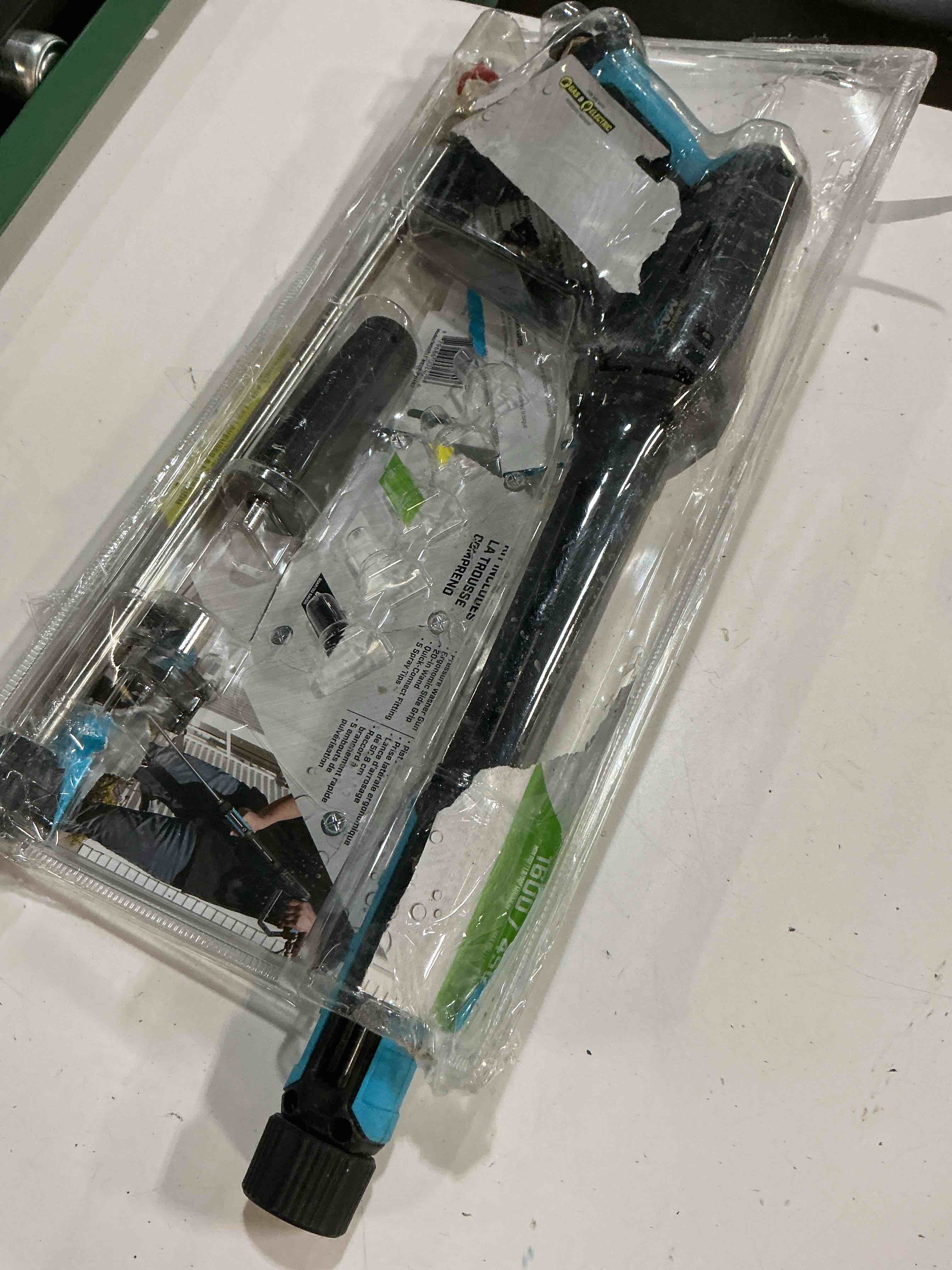 Condition photo showing As Is for surfacemaxx 1.67-ft up to 4500-psi plastic pressure washer spray gun kit