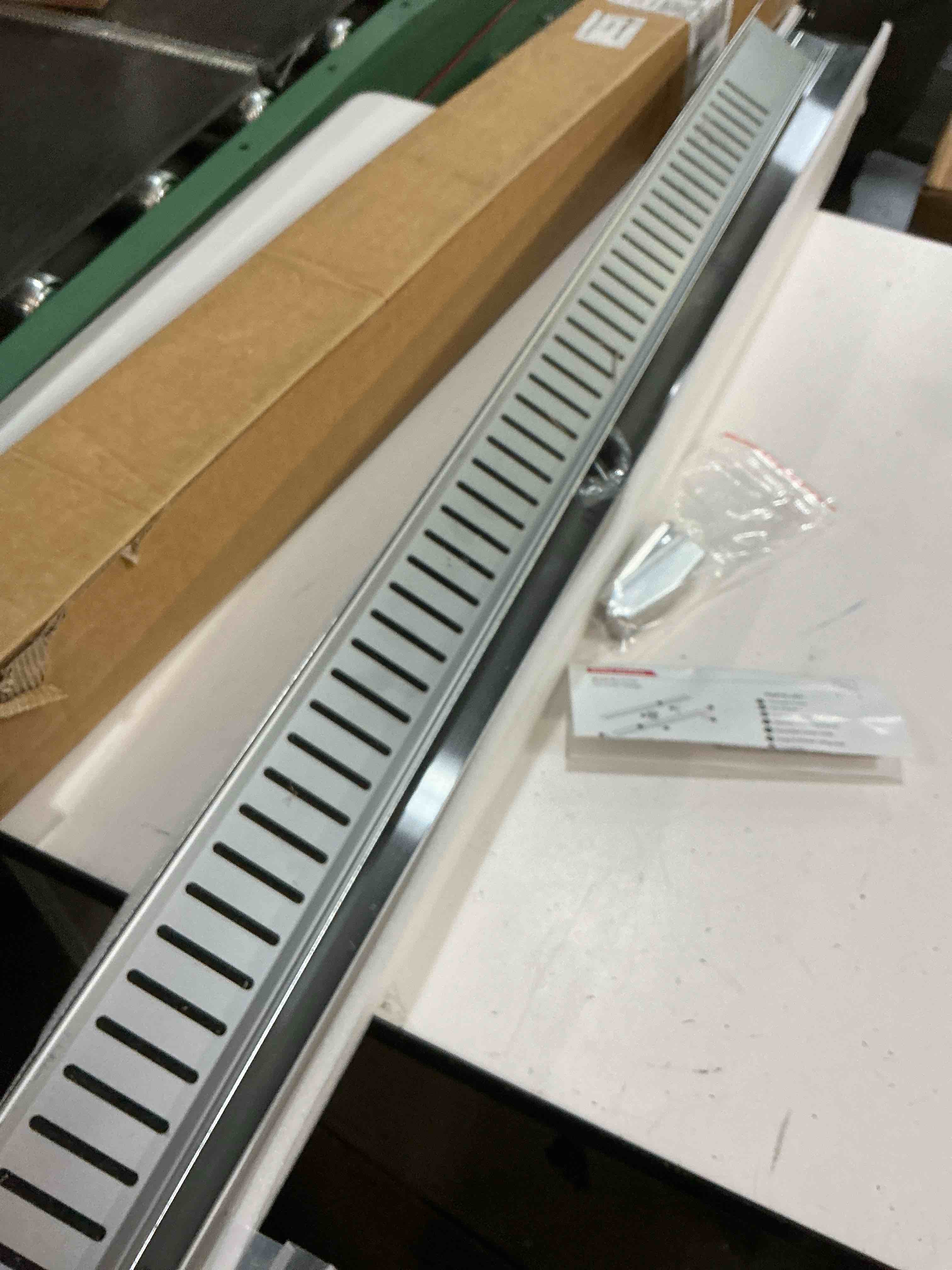 Condition photo showing Good Condition for webang 48inch linear shower drain rectangular floor drain with accessories capsule pattern cover grate removable sus304 stainless steel cupc certified brushed
