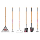 Assortment of garden shovel and slege hammer 