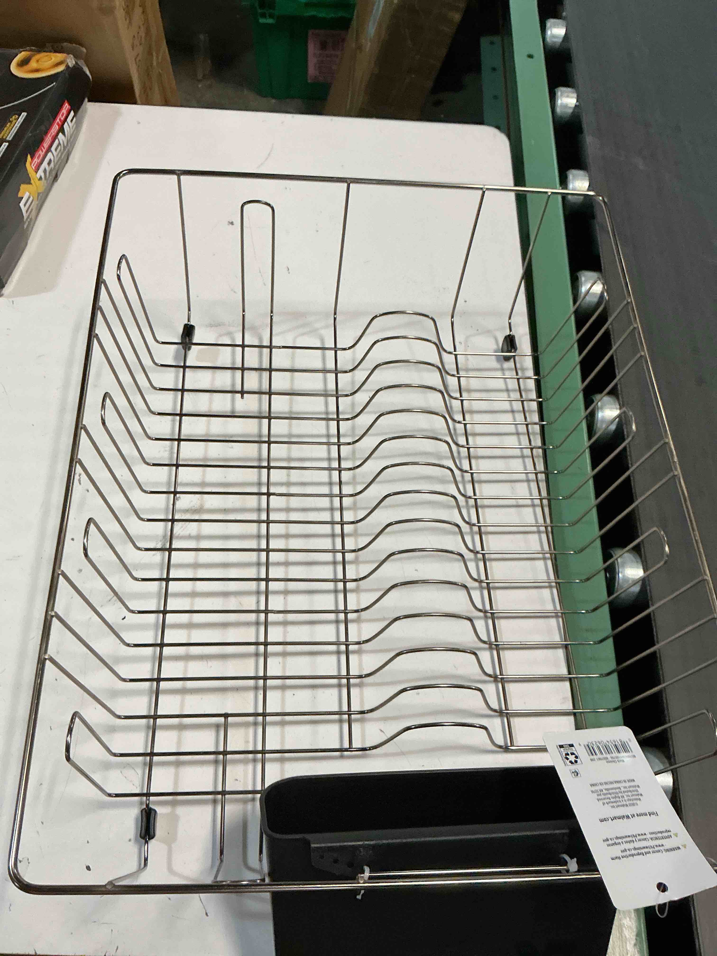 Condition photo showing As Is for mainstays large wire dish rack black/chrome - 17.5 x 13.7 x 5.5