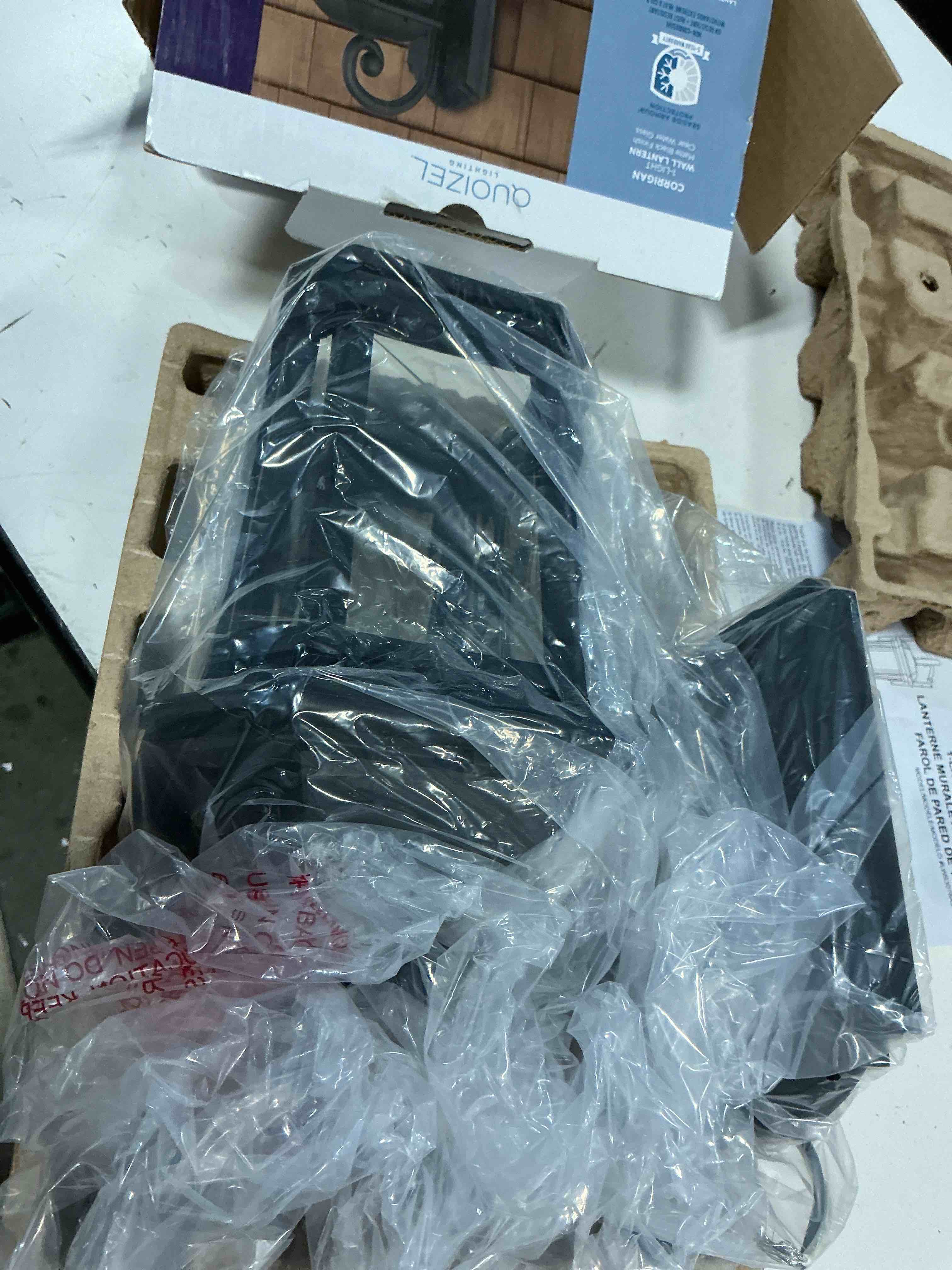 Condition photo showing Good Condition for new quoizel corrigan 1479178 1 light wall lantern matte black finish