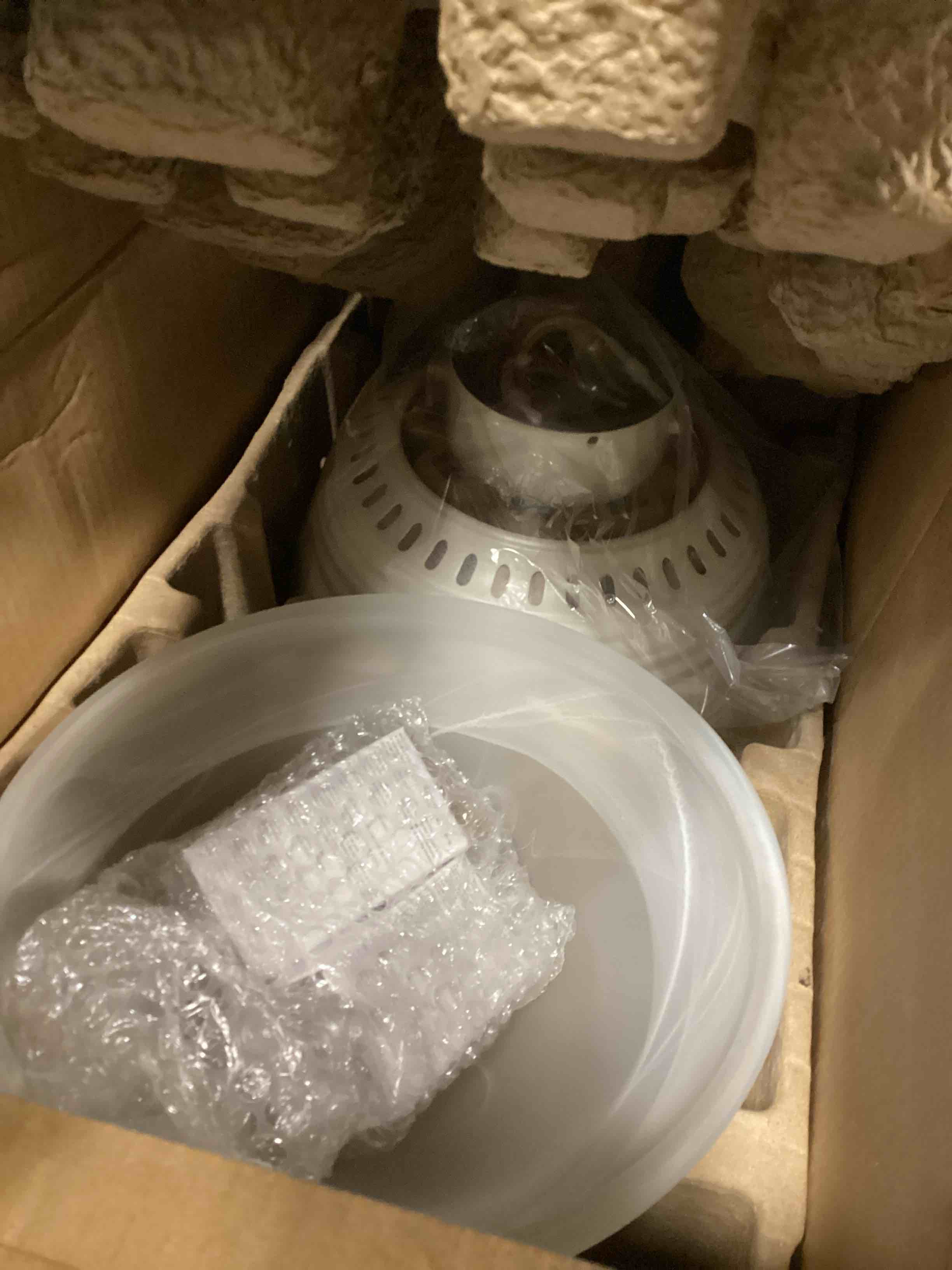 Condition photo showing As Is for harbor breeze pull chain ceiling fan  44 in   room 